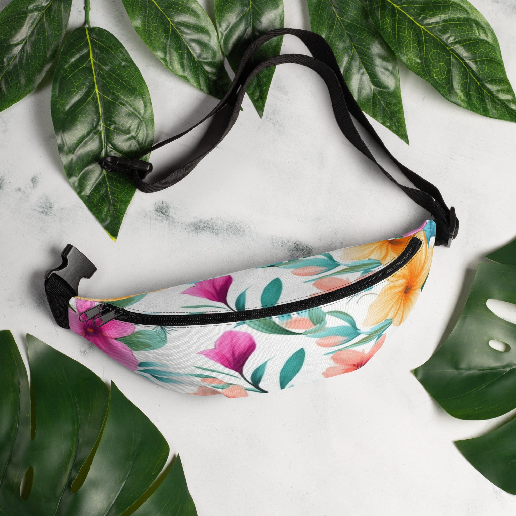 Floral Fanny Pack, Flower Lover Waist Bag, Botanical Hip Pouch, Flower Enthusiast Waist Pack, Blossom Hip Sack, Lovely Bloom Belt Bag, Spring Inspired