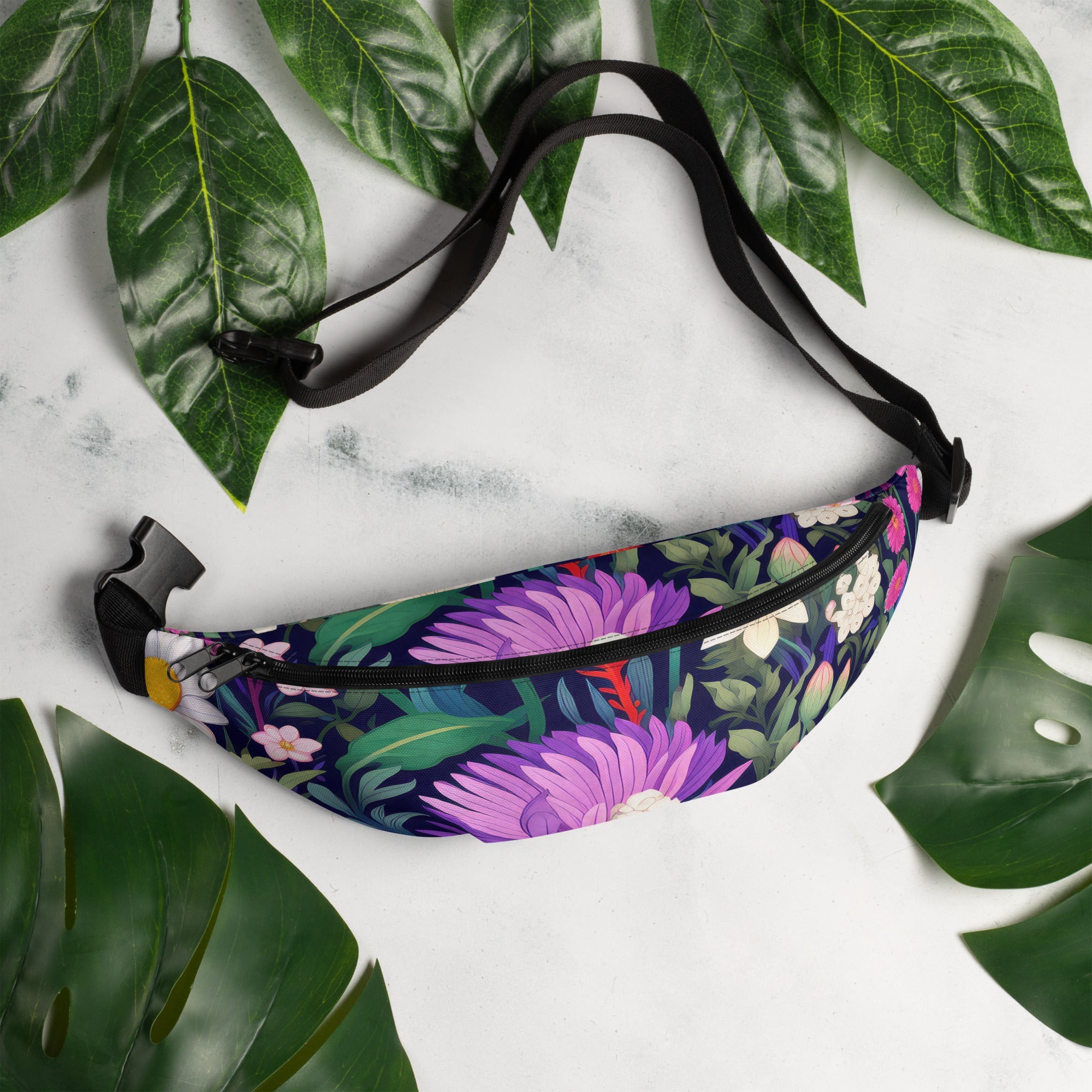 Floral Fanny Pack, Flower Lover Waist Bag, Botanical Hip Pouch, Flower Enthusiast Waist Pack, Blossom Hip Sack, Lovely Bloom Belt Bag, Spring Inspired