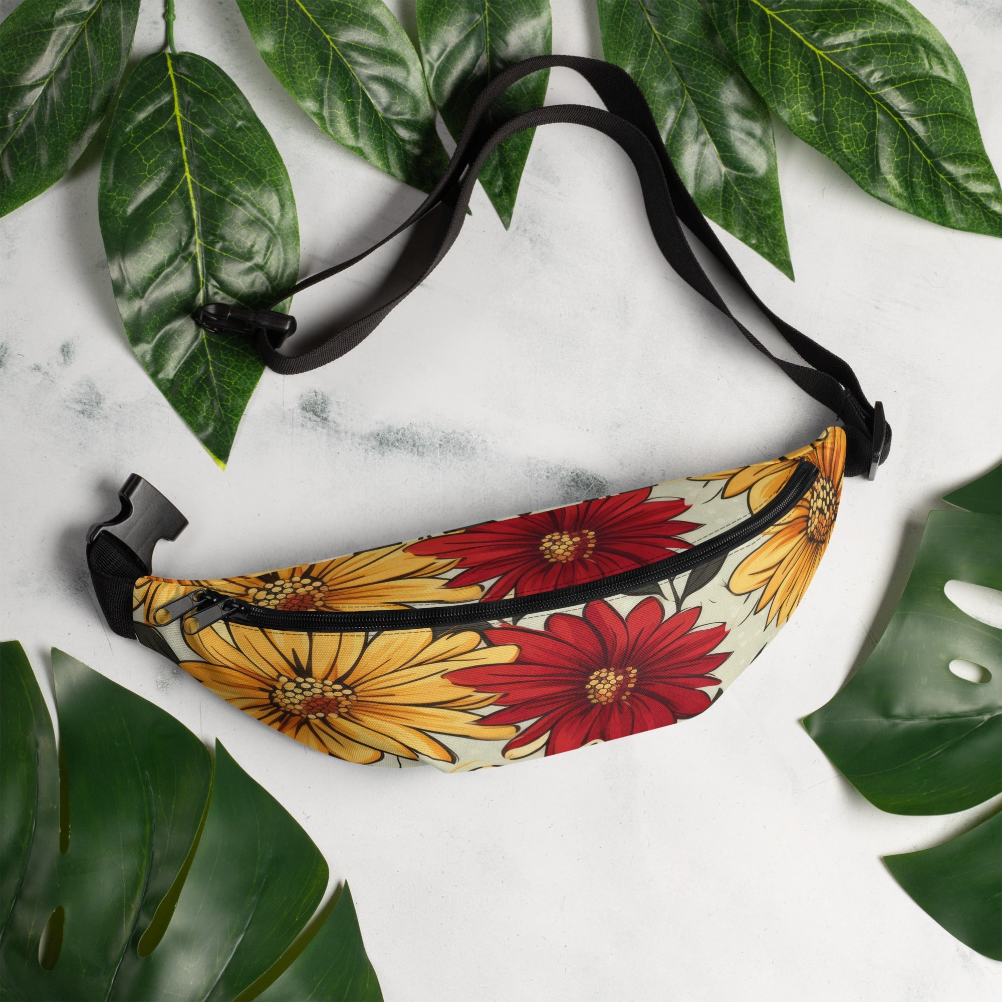 Floral Fanny Pack, Flower Lover Waist Bag, Botanical Hip Pouch, Flower Enthusiast Waist Pack, Blossom Hip Sack, Lovely Bloom Belt Bag, Spring Inspired