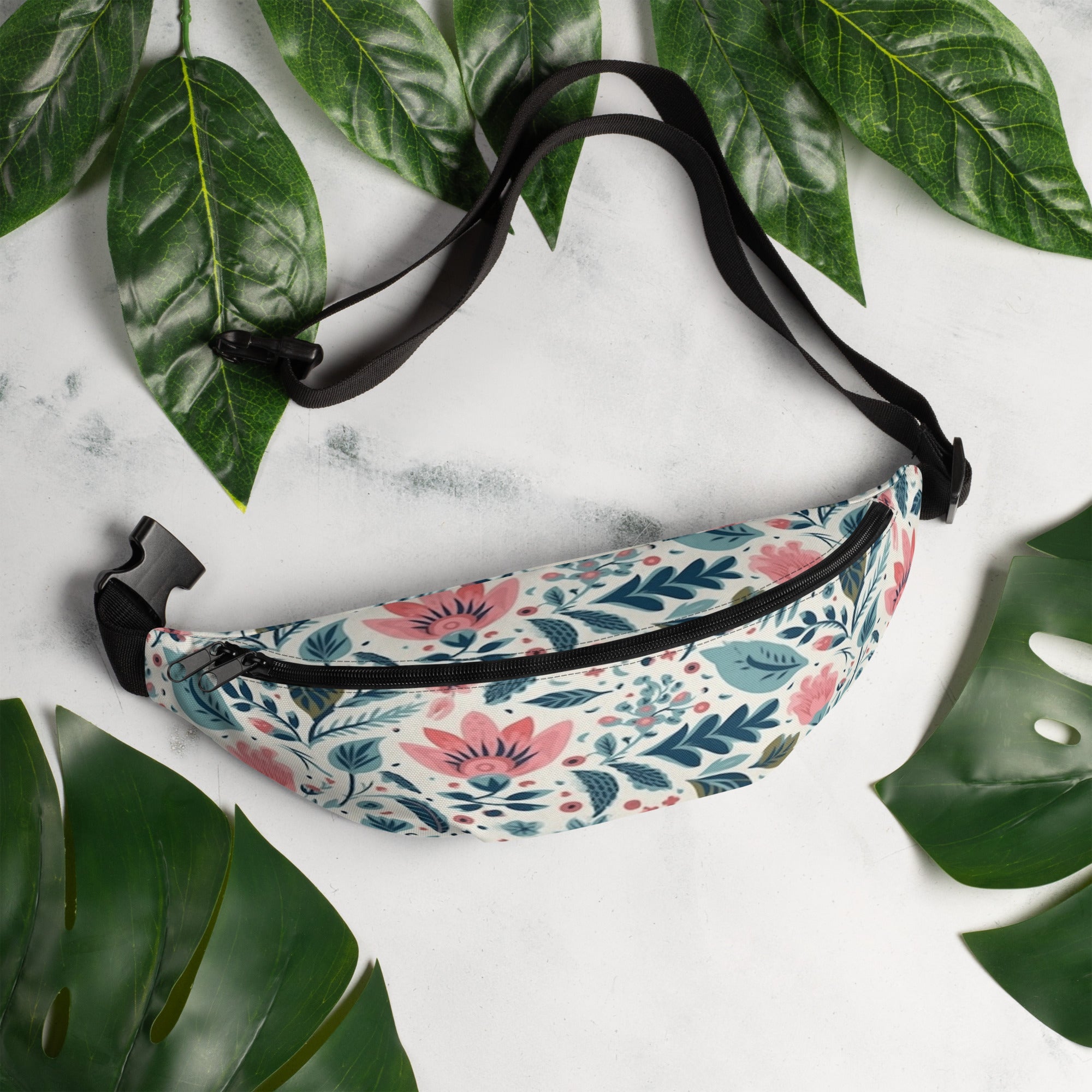 Floral Fanny Pack, Flower Lover Waist Bag, Botanical Hip Pouch, Flower Enthusiast Waist Pack, Blossom Hip Sack, Lovely Bloom Belt Bag, Spring Inspired
