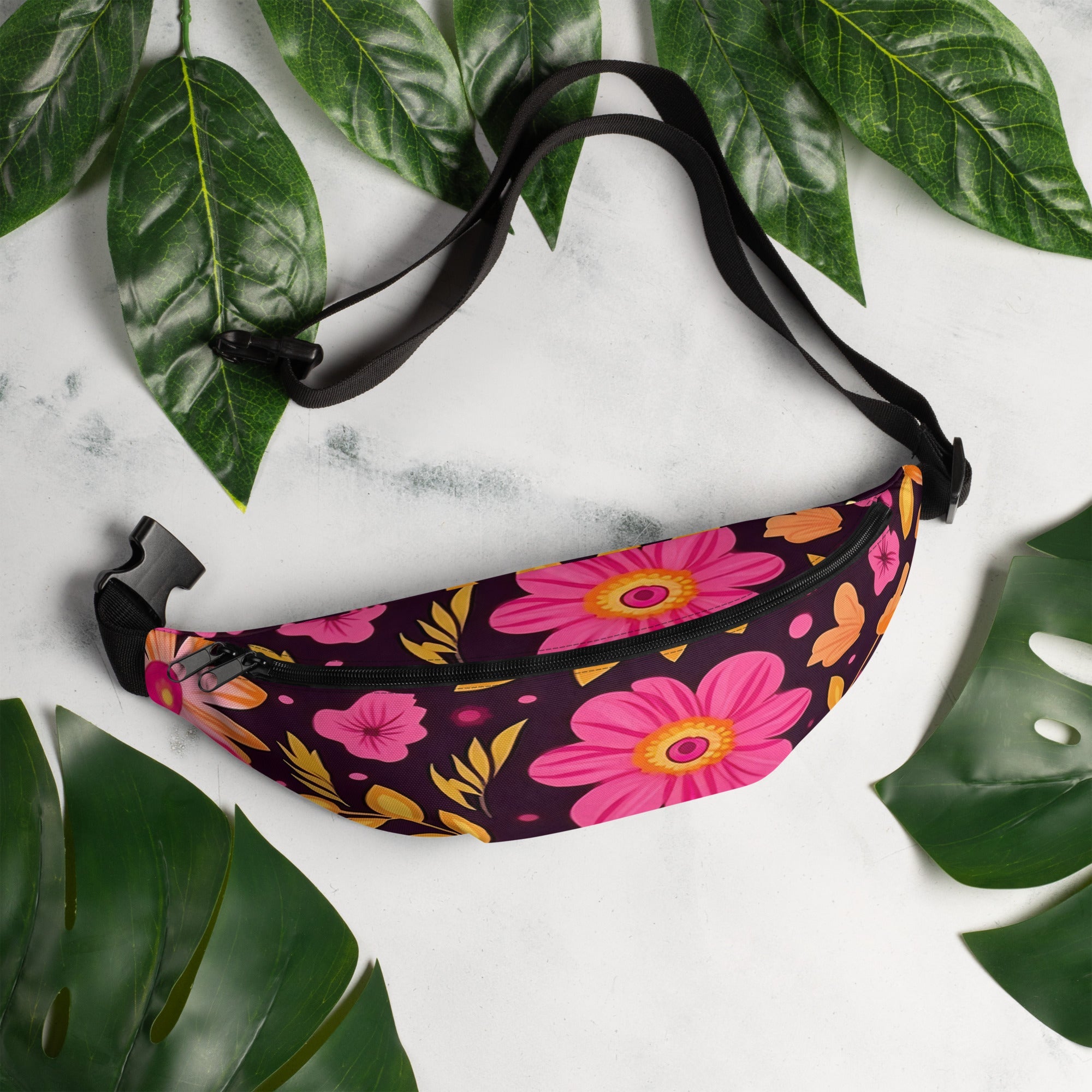 Floral Fanny Pack, Flower Lover Waist Bag, Botanical Hip Pouch, Flower Enthusiast Waist Pack, Blossom Hip Sack, Lovely Bloom Belt Bag, Spring Inspired