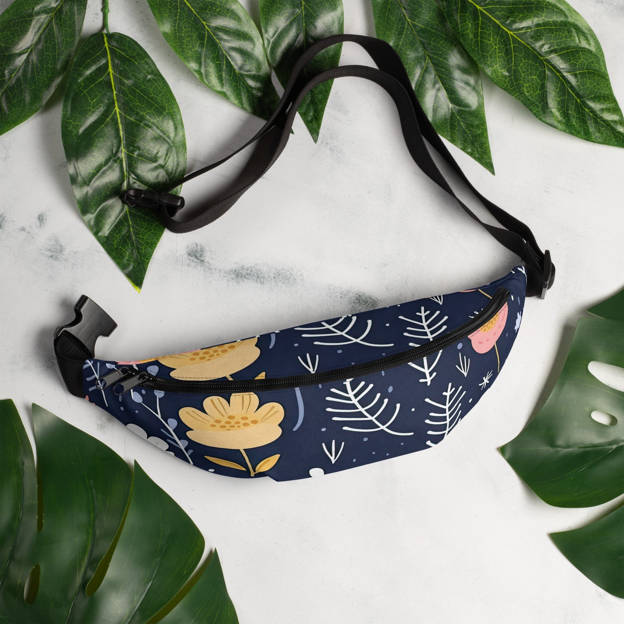 Floral Fanny Pack, Flower Lover Waist Bag, Botanical Hip Pouch, Flower Enthusiast Waist Pack, Blossom Hip Sack, Lovely Bloom Belt Bag, Spring Inspired