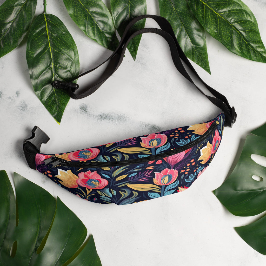 Floral Fanny Pack, Flower Lover Waist Bag, Botanical Hip Pouch, Flower Enthusiast Waist Pack, Blossom Hip Sack, Lovely Bloom Belt Bag, Spring Inspired