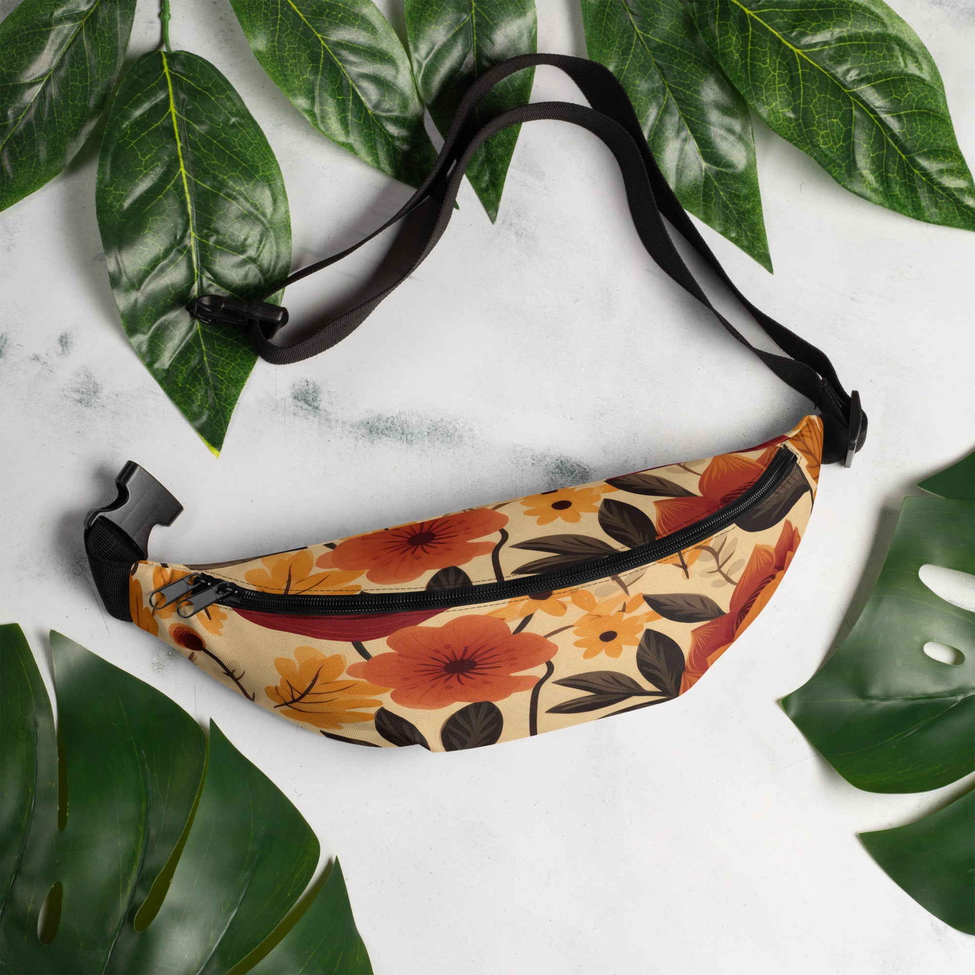 Floral Fanny Pack, Flower Lover Waist Bag, Botanical Hip Pouch, Flower Enthusiast Waist Pack, Blossom Hip Sack, Lovely Bloom Belt Bag, Spring Inspired