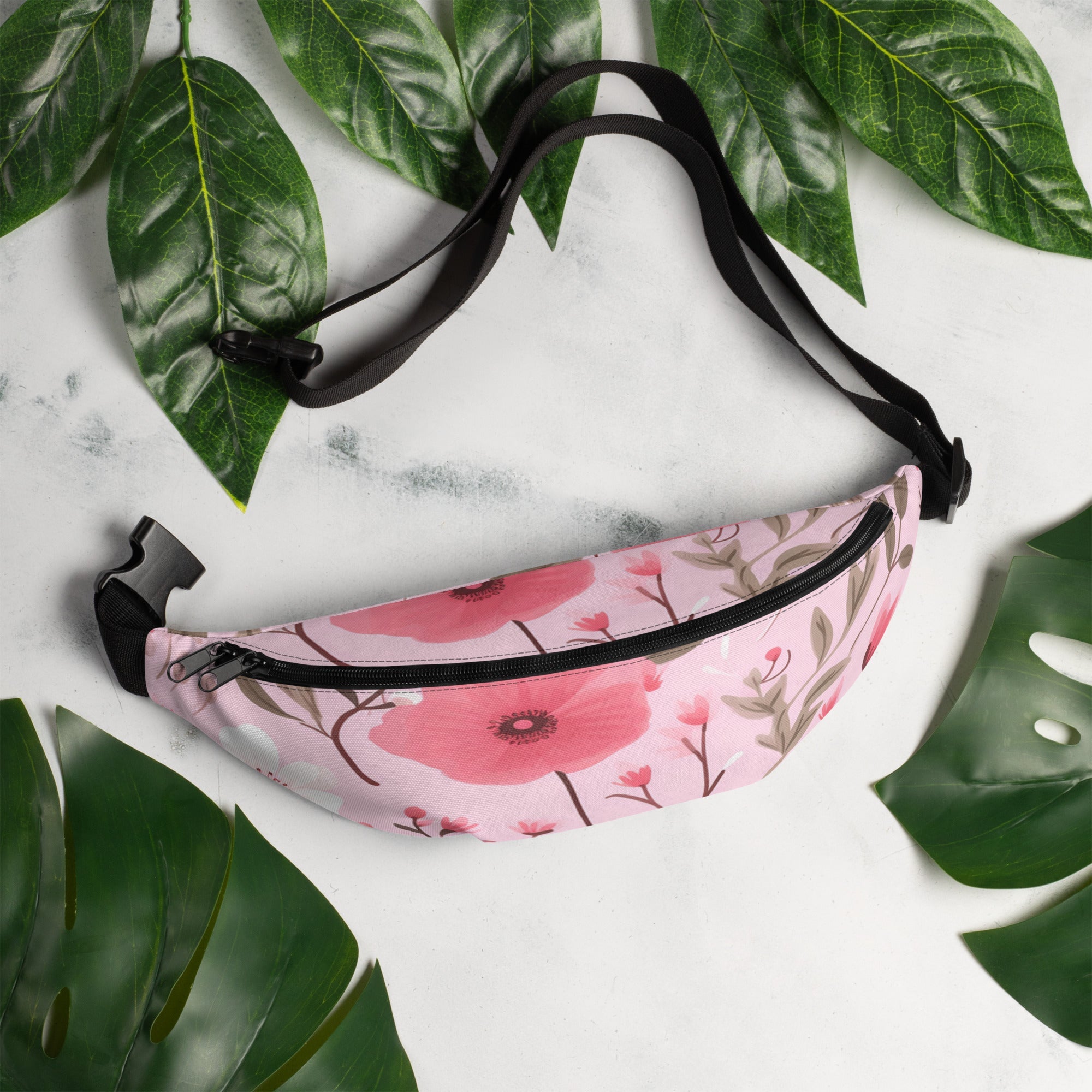 Floral Fanny Pack, Flower Lover Waist Bag, Botanical Hip Pouch, Flower Enthusiast Waist Pack, Blossom Hip Sack, Lovely Bloom Belt Bag, Spring Inspired