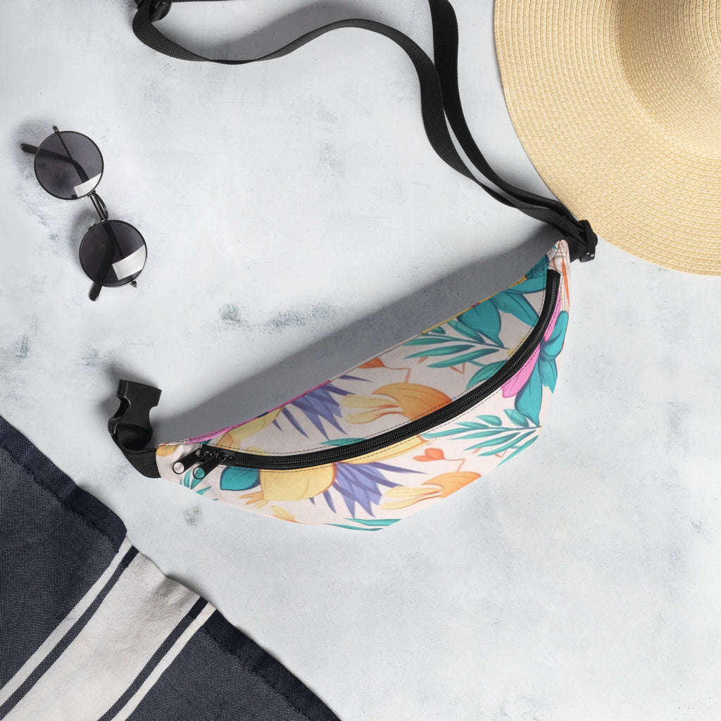 Floral Fanny Pack, Flower Lover Waist Bag, Botanical Hip Pouch, Flower Enthusiast Waist Pack, Blossom Hip Sack, Lovely Bloom Belt Bag, Spring Inspired