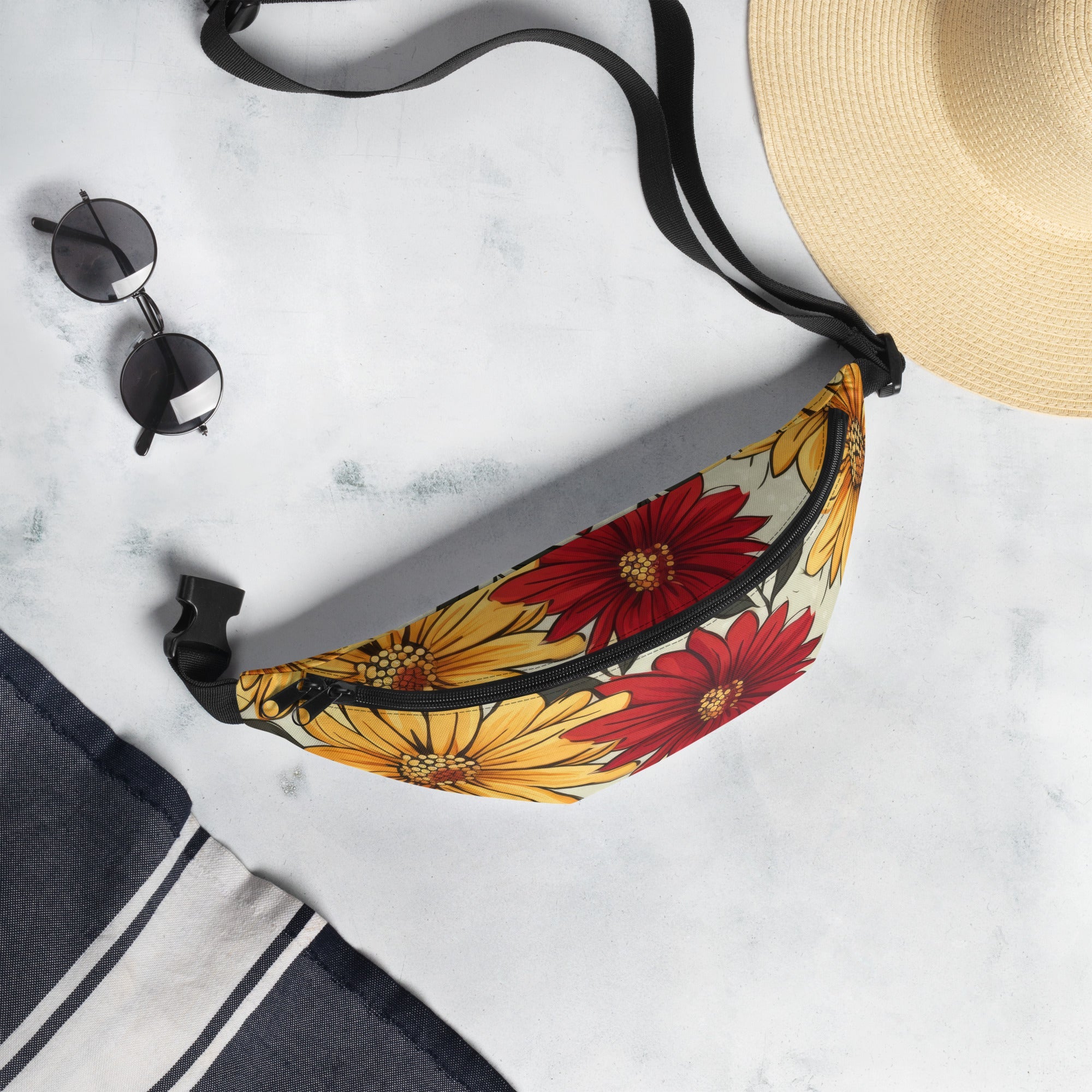 Floral Fanny Pack, Flower Lover Waist Bag, Botanical Hip Pouch, Flower Enthusiast Waist Pack, Blossom Hip Sack, Lovely Bloom Belt Bag, Spring Inspired