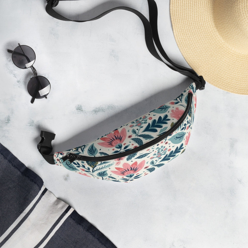 Floral Fanny Pack, Flower Lover Waist Bag, Botanical Hip Pouch, Flower Enthusiast Waist Pack, Blossom Hip Sack, Lovely Bloom Belt Bag, Spring Inspired