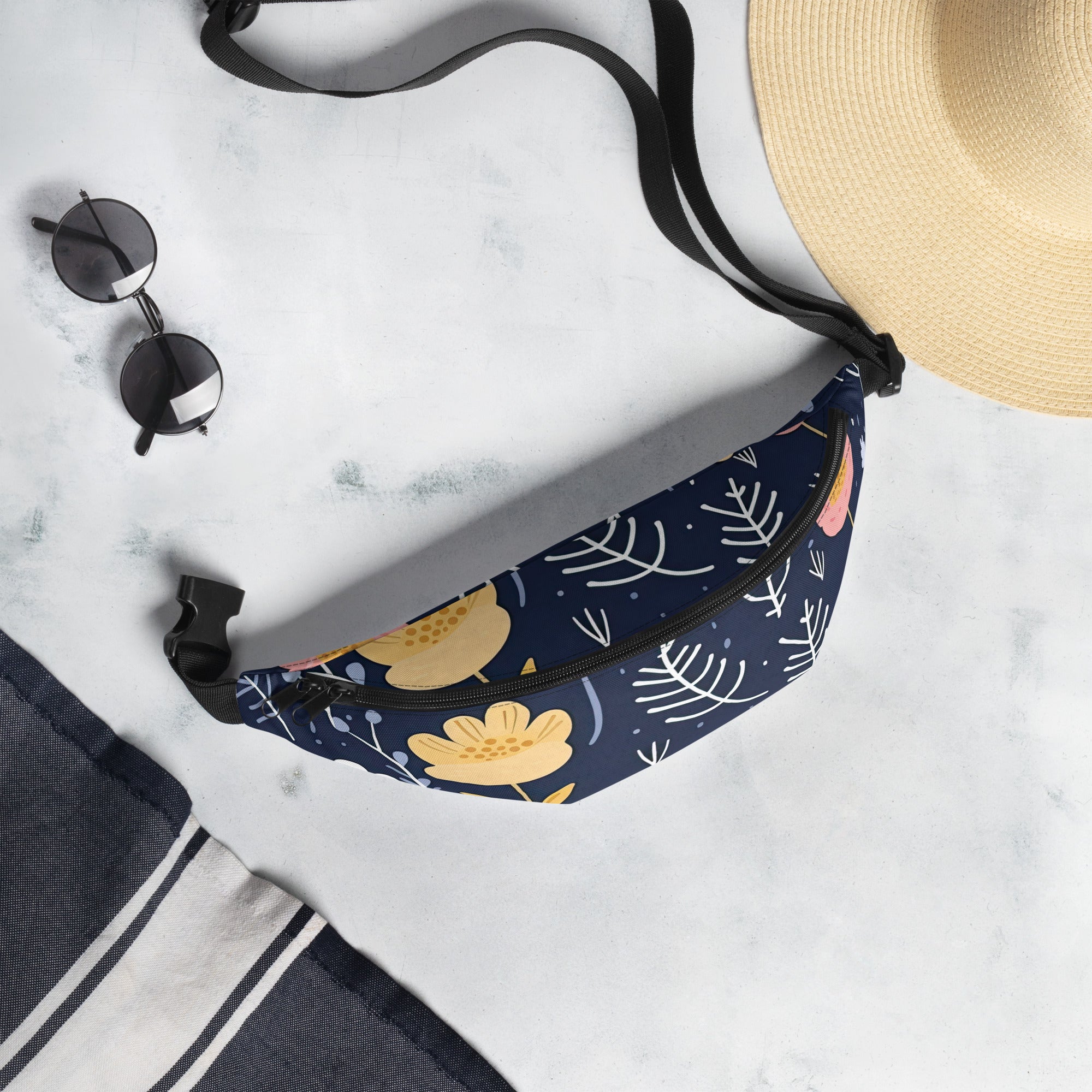 Floral Fanny Pack, Flower Lover Waist Bag, Botanical Hip Pouch, Flower Enthusiast Waist Pack, Blossom Hip Sack, Lovely Bloom Belt Bag, Spring Inspired
