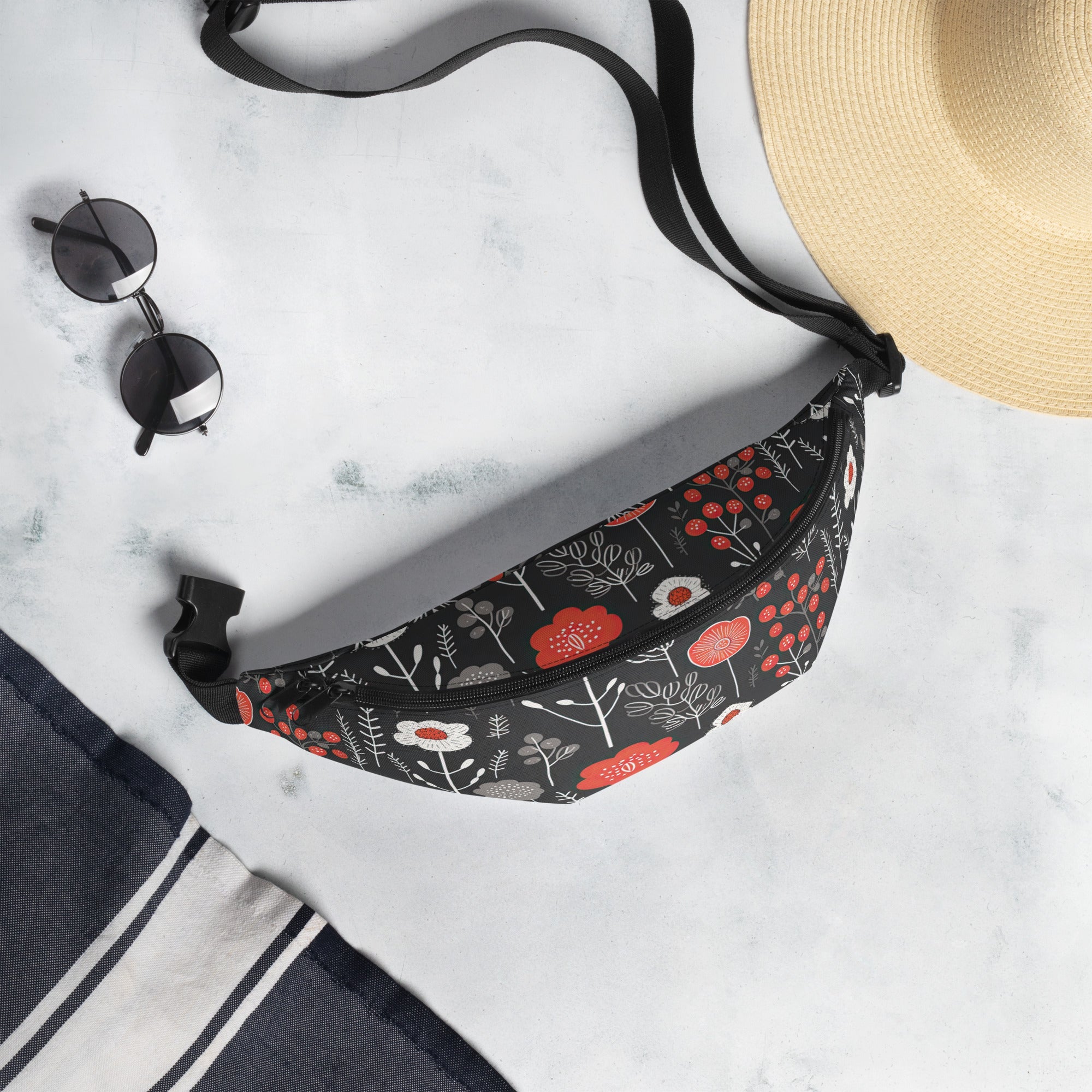 Floral Fanny Pack, Flower Lover Waist Bag, Botanical Hip Pouch, Flower Enthusiast Waist Pack, Blossom Hip Sack, Lovely Bloom Belt Bag, Spring Inspired