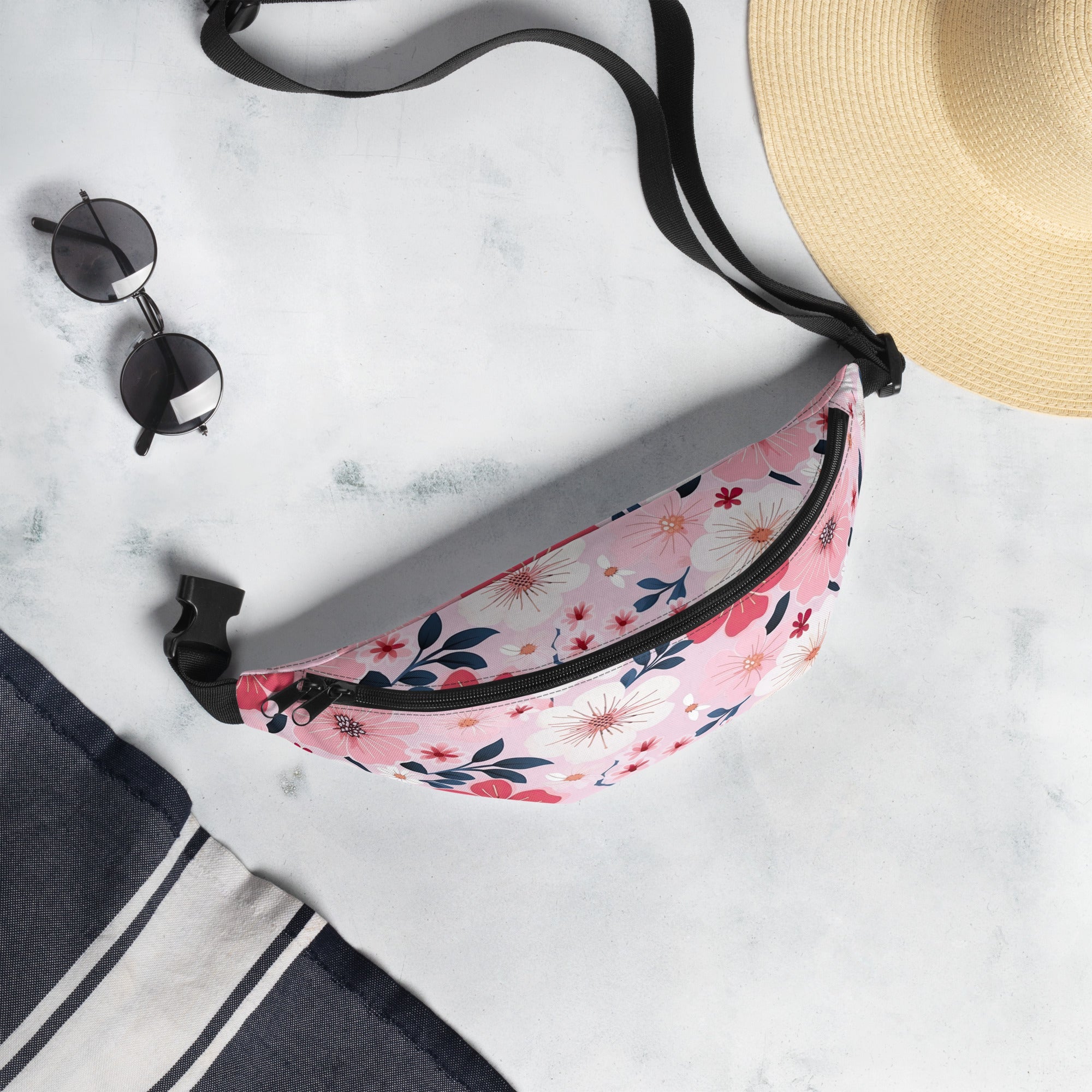Floral Fanny Pack, Flower Lover Waist Bag, Botanical Hip Pouch, Flower Enthusiast Waist Pack, Blossom Hip Sack, Lovely Bloom Belt Bag, Spring Inspired