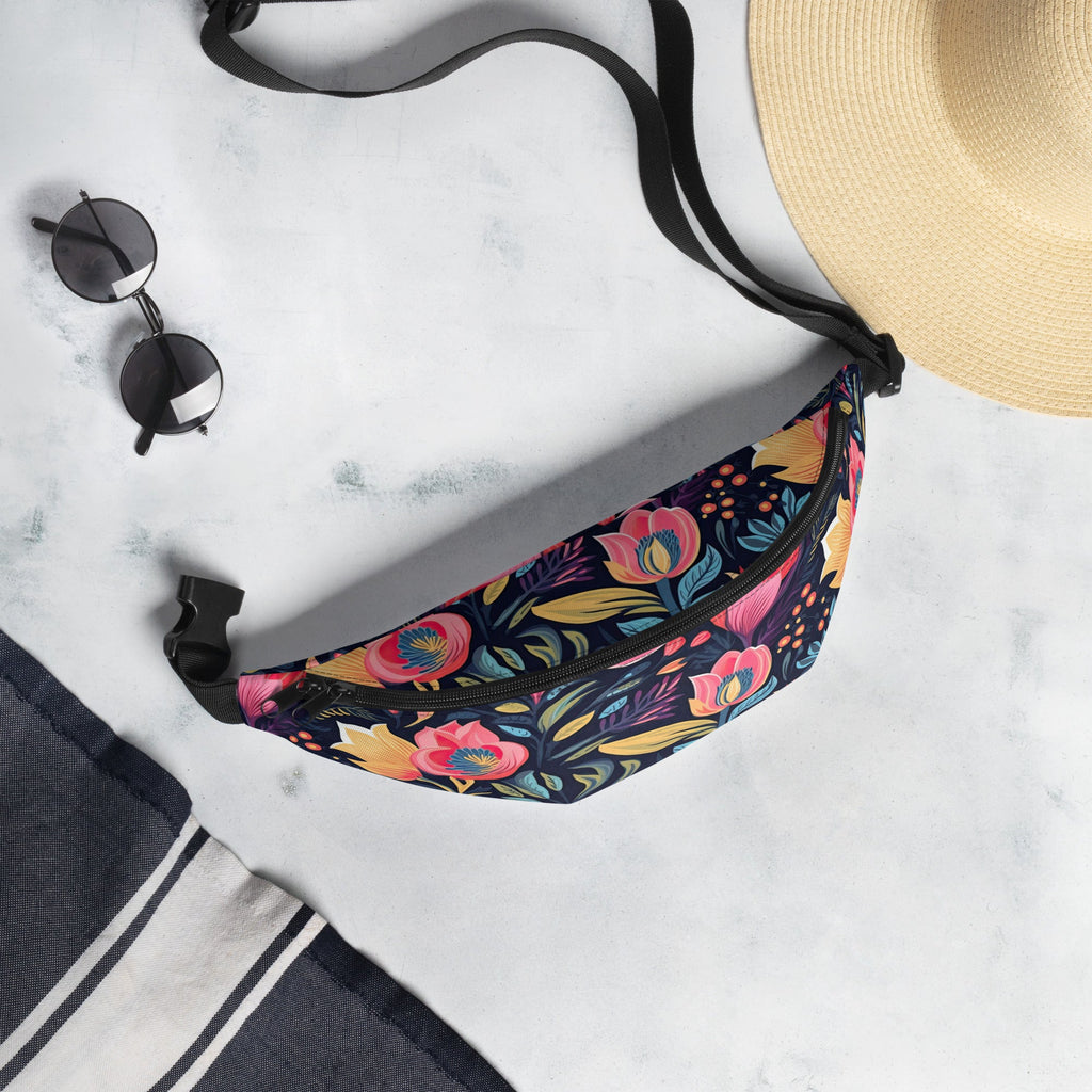Floral Fanny Pack, Flower Lover Waist Bag, Botanical Hip Pouch, Flower Enthusiast Waist Pack, Blossom Hip Sack, Lovely Bloom Belt Bag, Spring Inspired