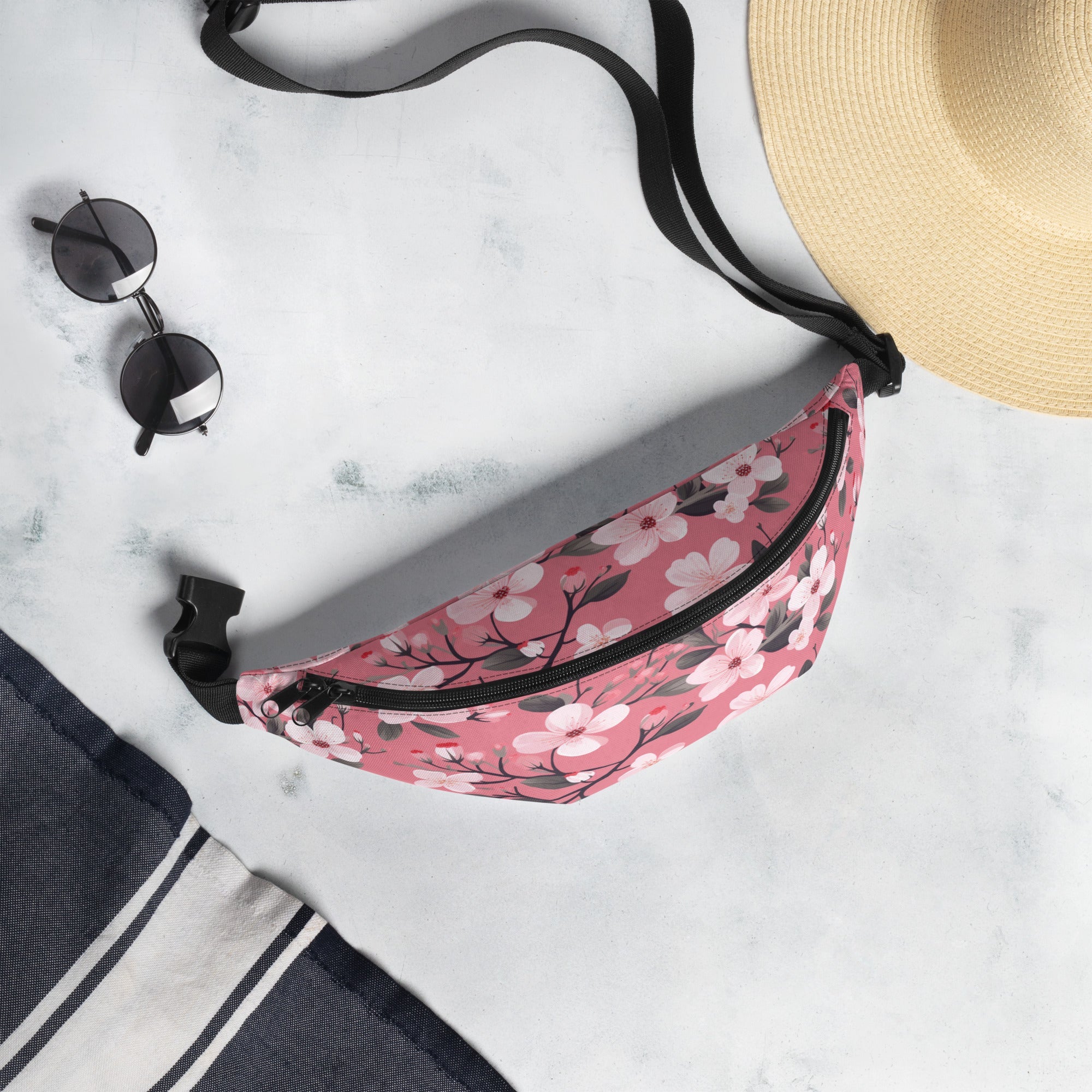 Floral Fanny Pack, Flower Lover Waist Bag, Botanical Hip Pouch, Flower Enthusiast Waist Pack, Blossom Hip Sack, Lovely Bloom Belt Bag, Spring Inspired