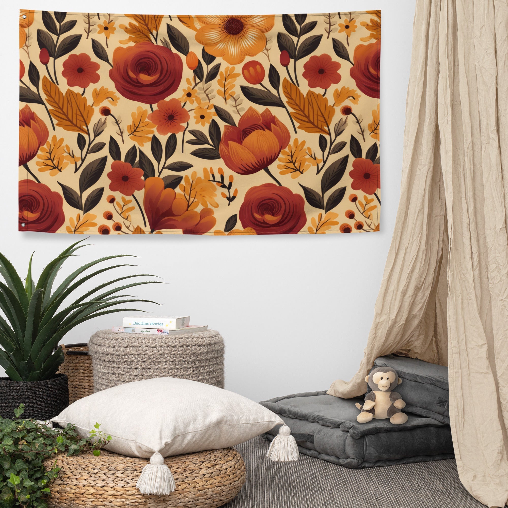 Floral Lover's Flower Enthusiast Wall Hanging Flag