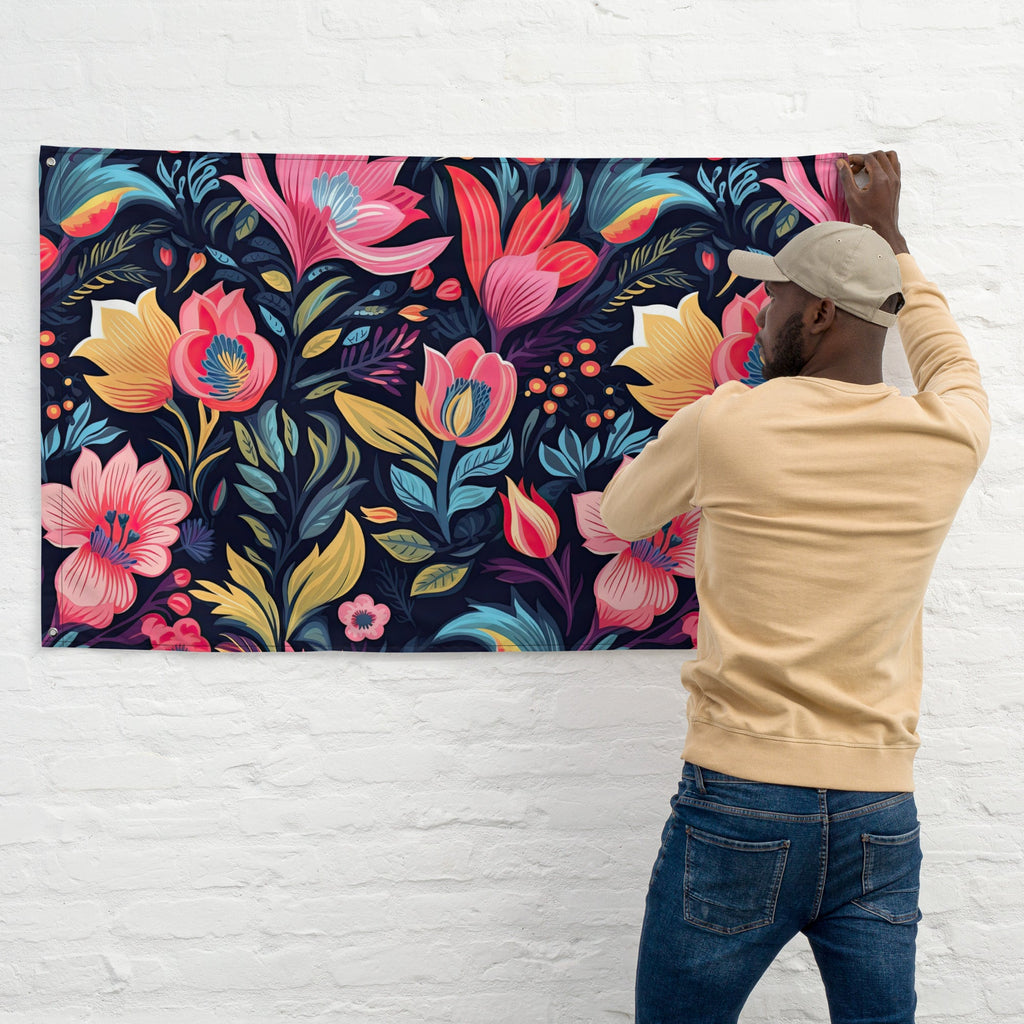 Floral Lover's Flower Enthusiast Wall Hanging Flag