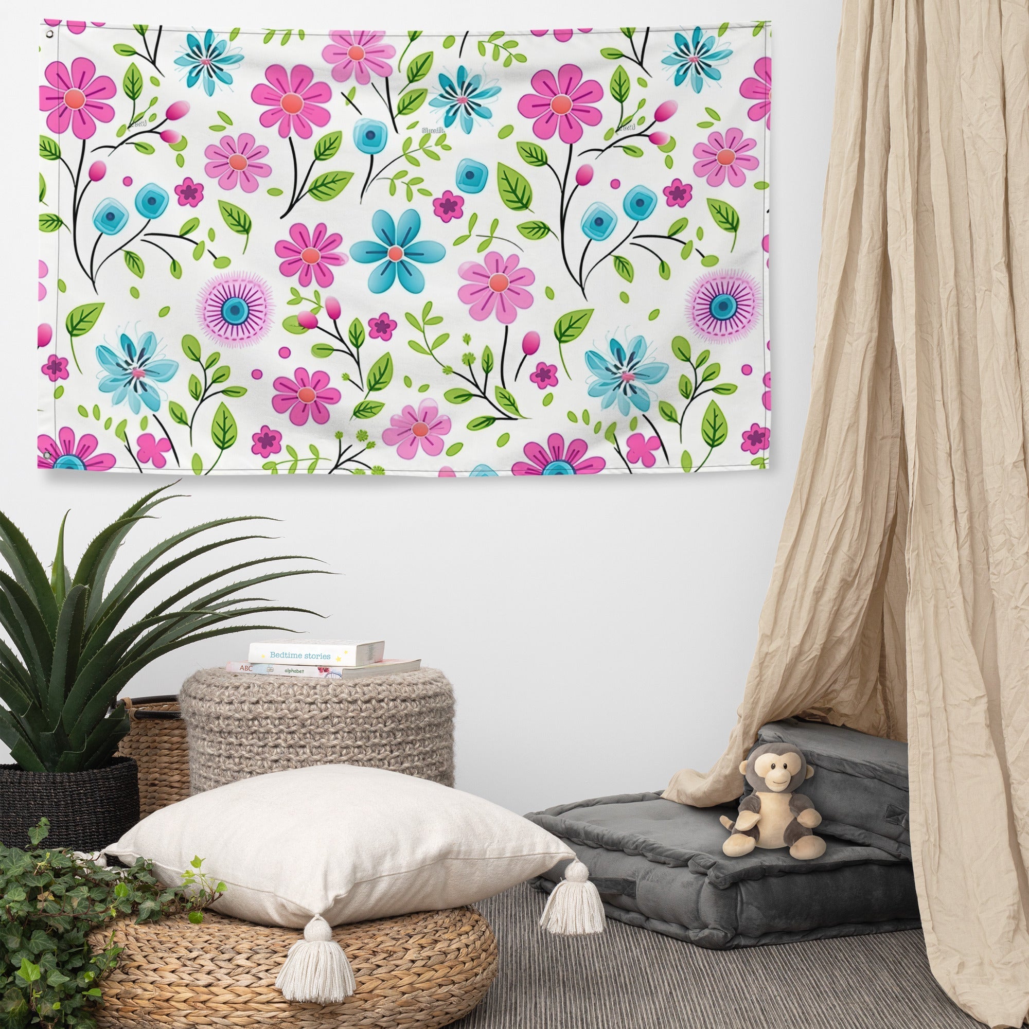 Floral Lover's Flower Enthusiast Wall Hanging Flag
