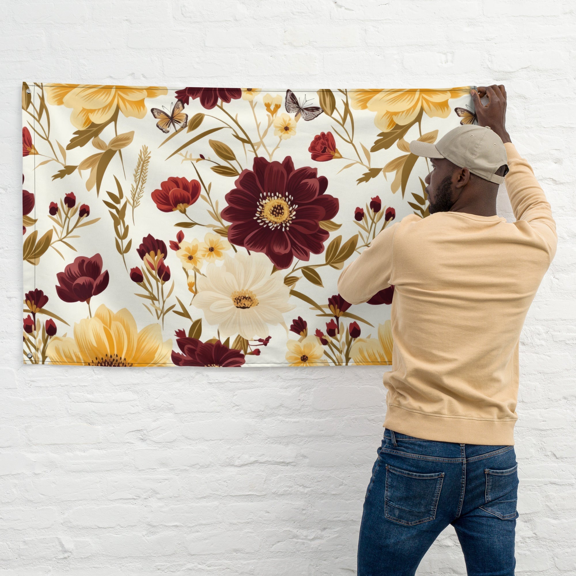 Floral Lover's Flower Enthusiast Wall Hanging Flag