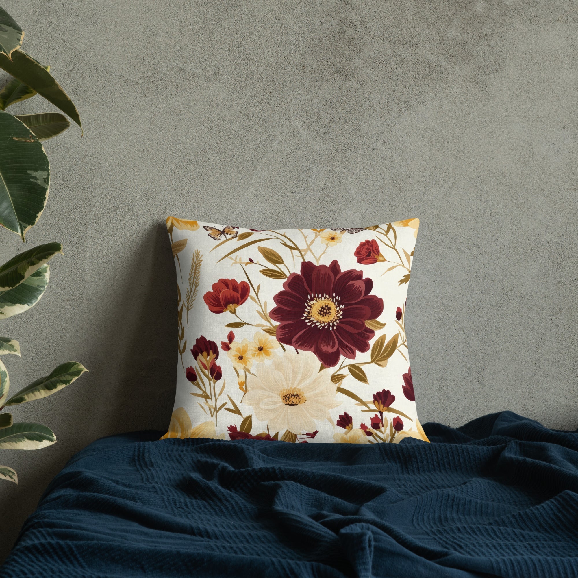 Floral Lover's Botanical Throw Pillow
