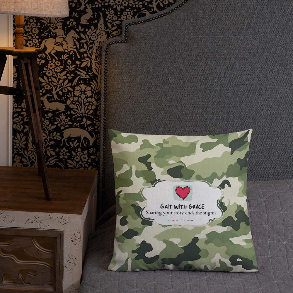 Army Enthusiast Camouflage Premium Throw Pillow
