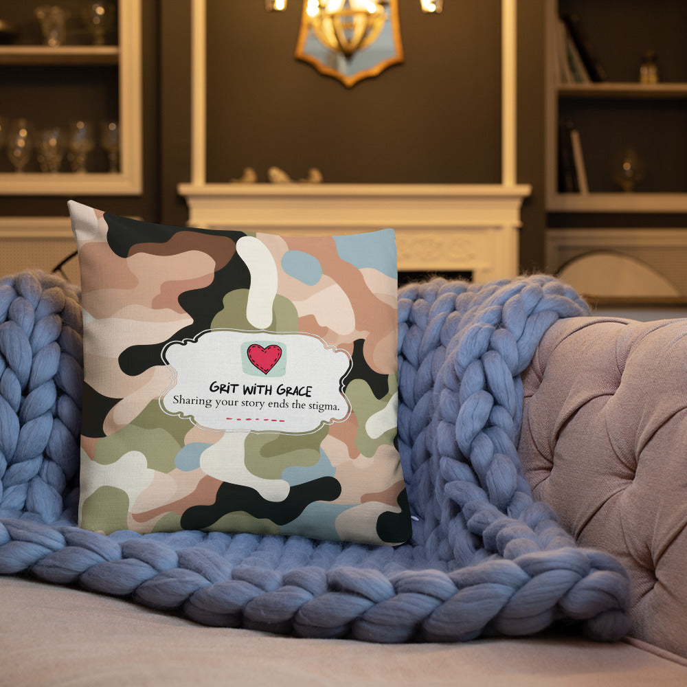Army Enthusiast Camouflage Premium Throw Pillow