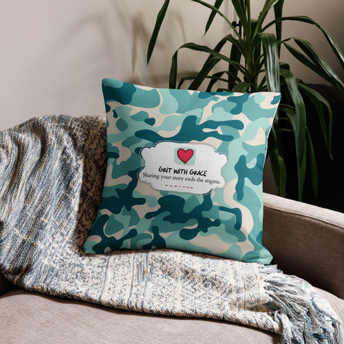 Army Enthusiast Camouflage Premium Throw Pillow