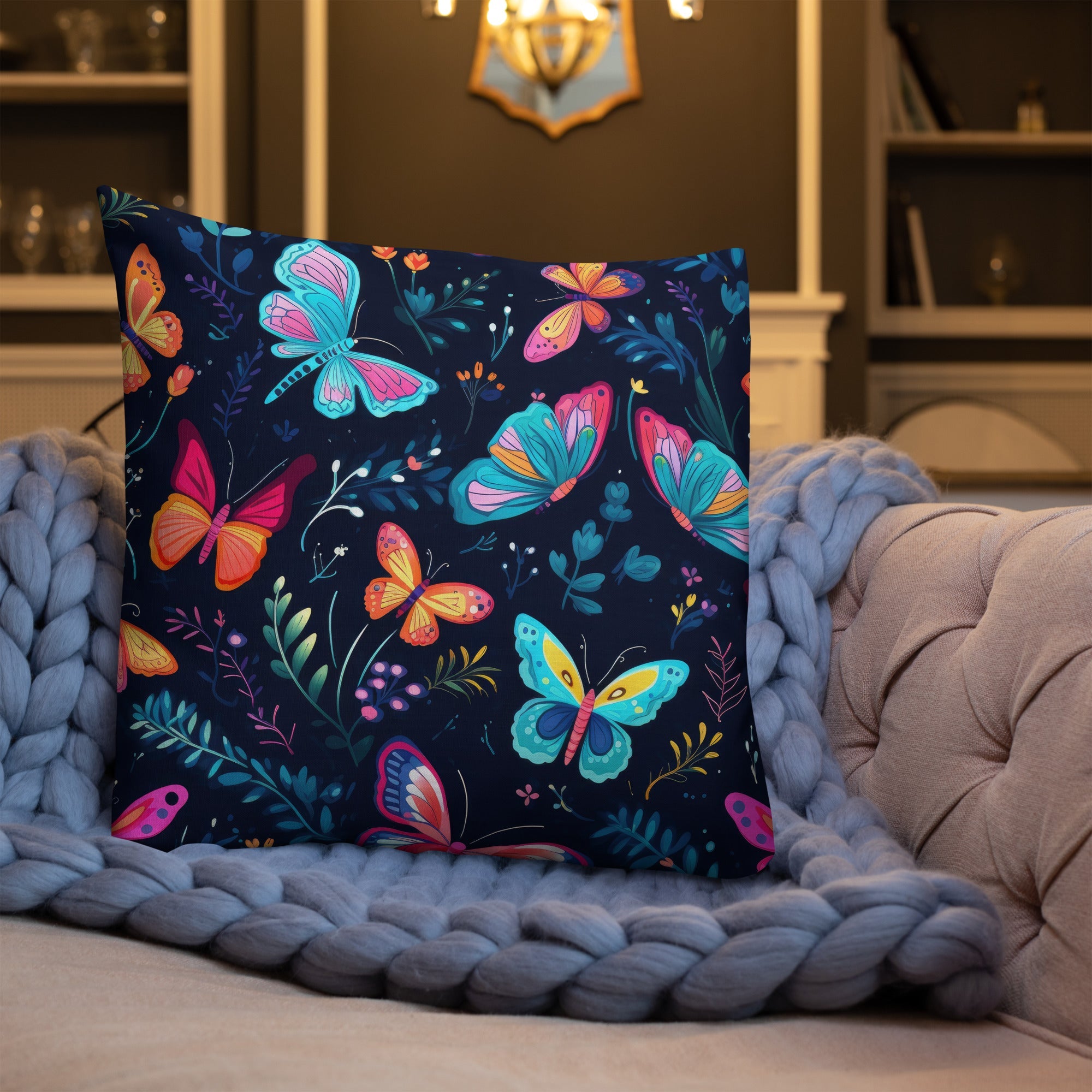 Butterfly Lover's Decorative Yet Comfortable Premium Pillow