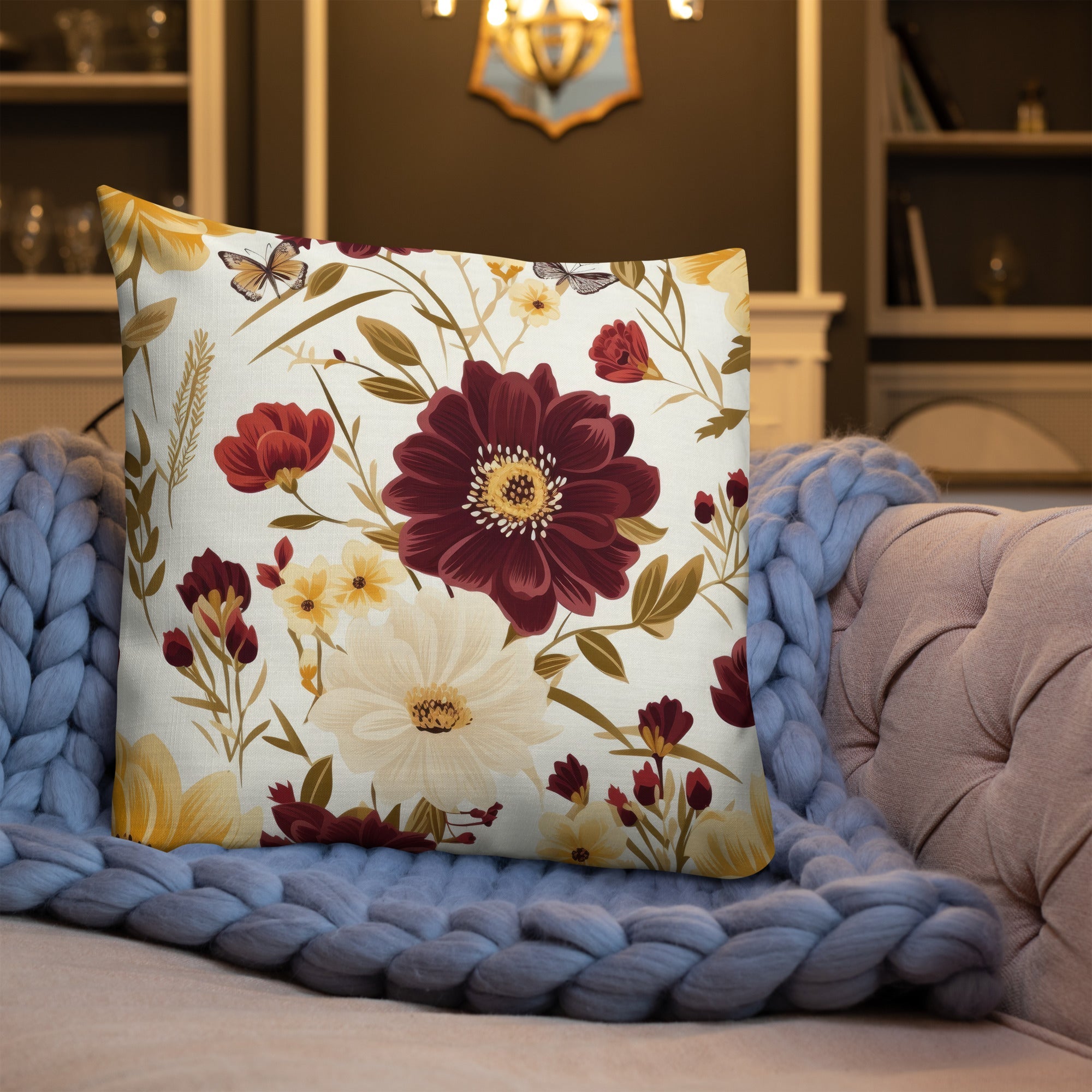 Floral Lover's Botanical Throw Pillow