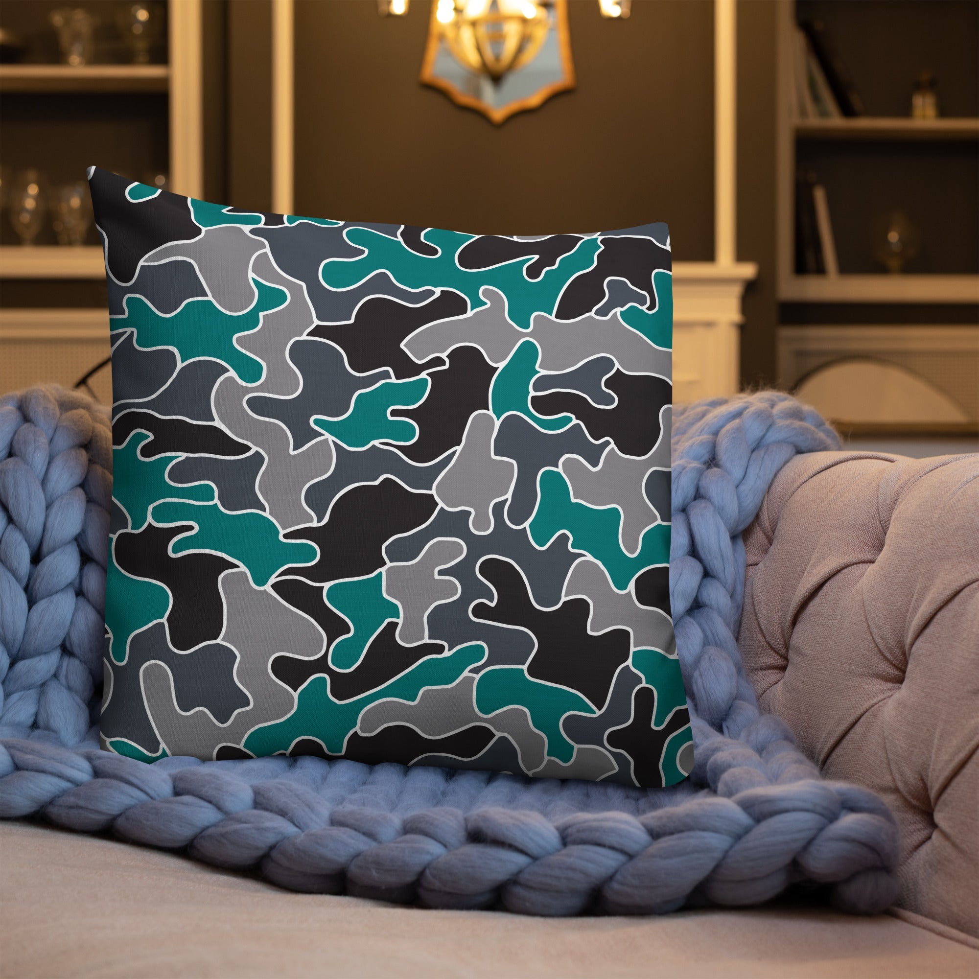 Army Enthusiast Camouflage Premium Throw Pillow
