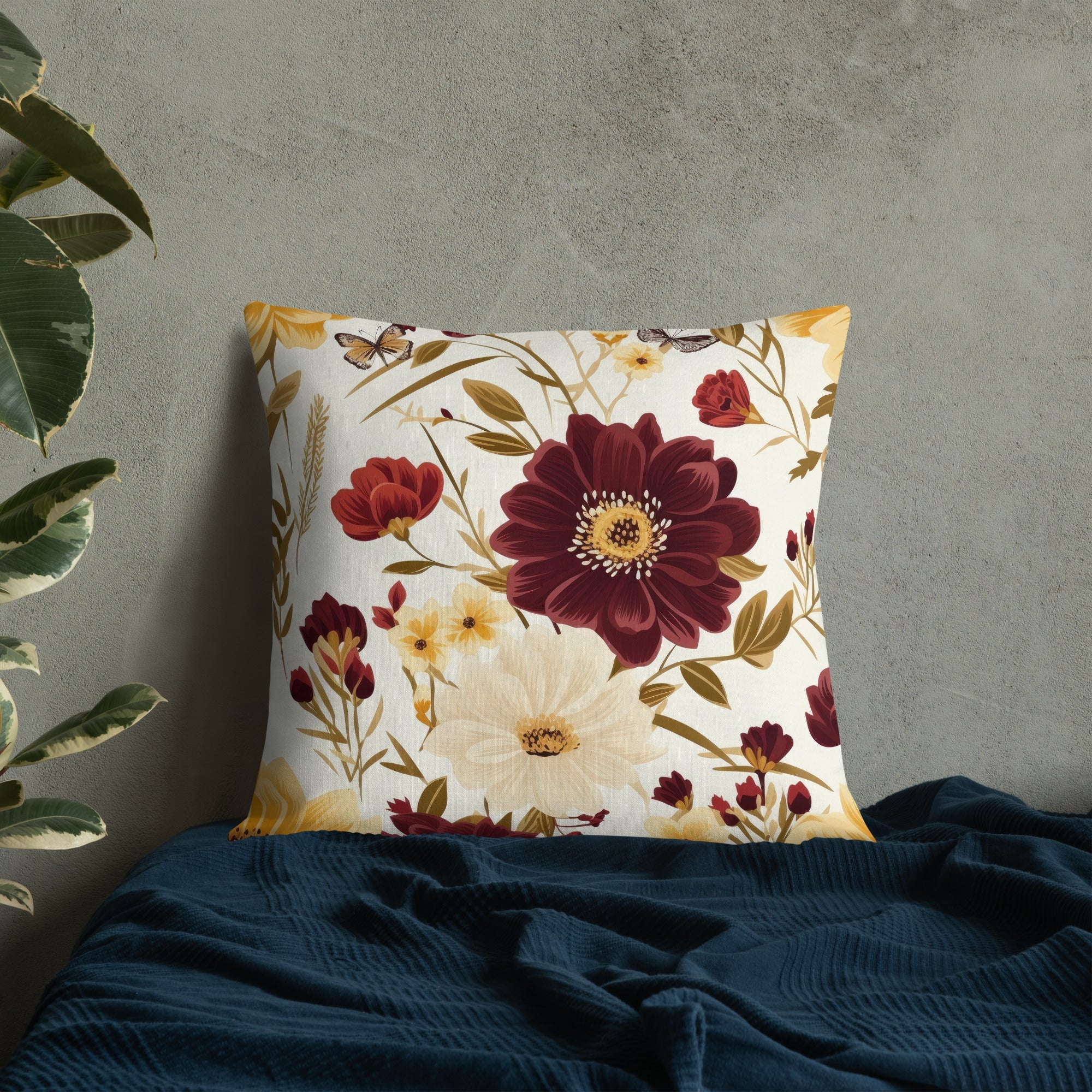 Floral Lover's Botanical Throw Pillow