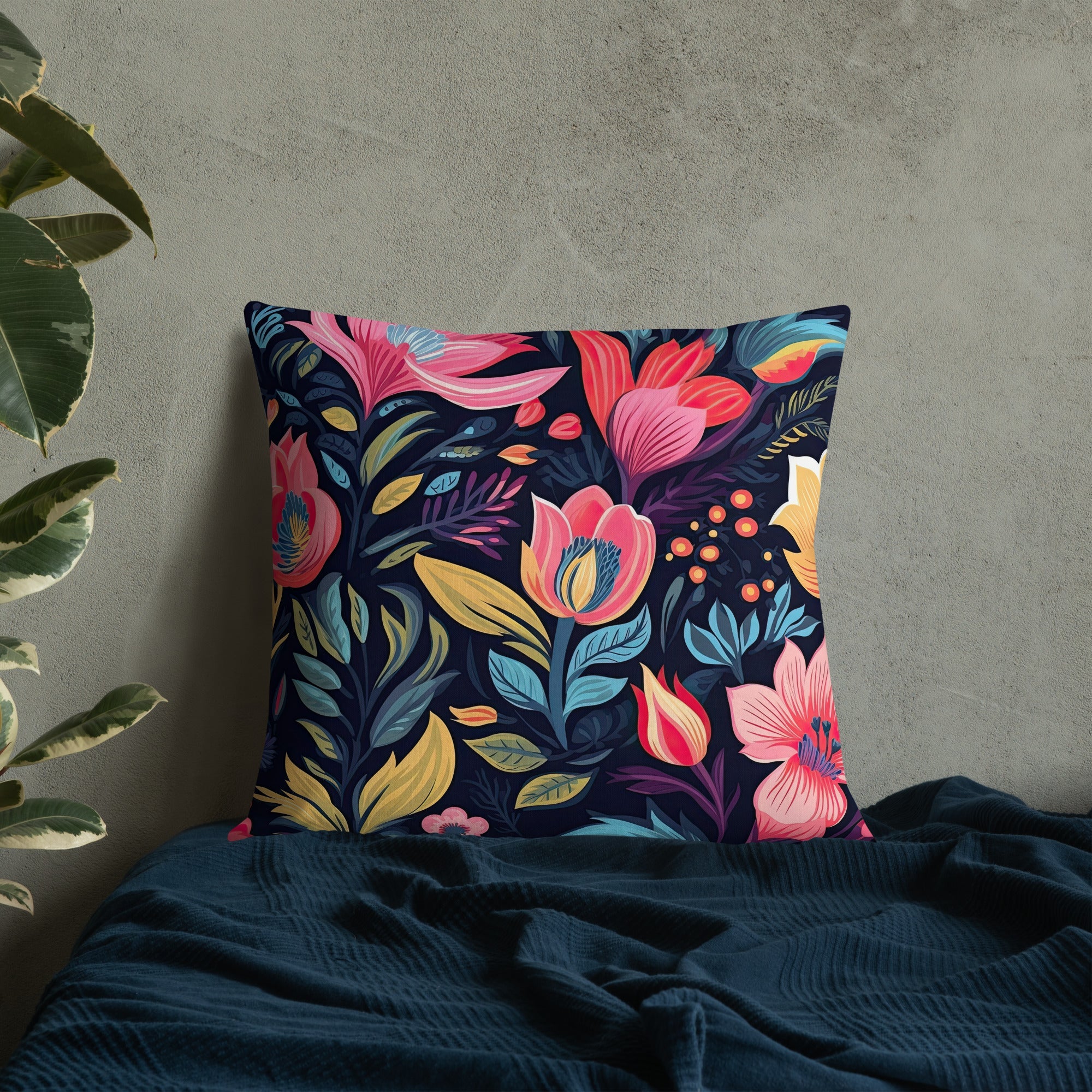 Floral Lover's Botanical Throw Pillow
