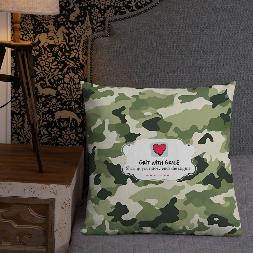 Army Enthusiast Camouflage Premium Throw Pillow