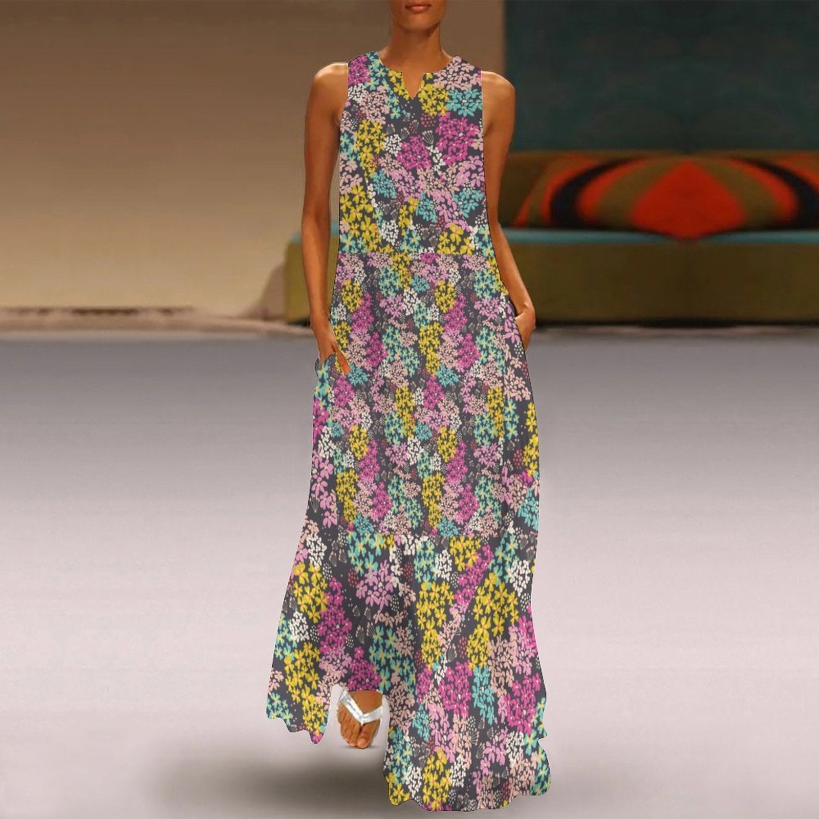Summer Vibes Sleeveless Ankle-length Dress GQ