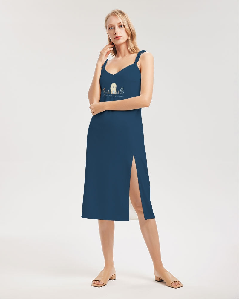 Empathy Unveiled: Women's Tie Strap Midi Dress 'Some Wounds Are Invisible'
