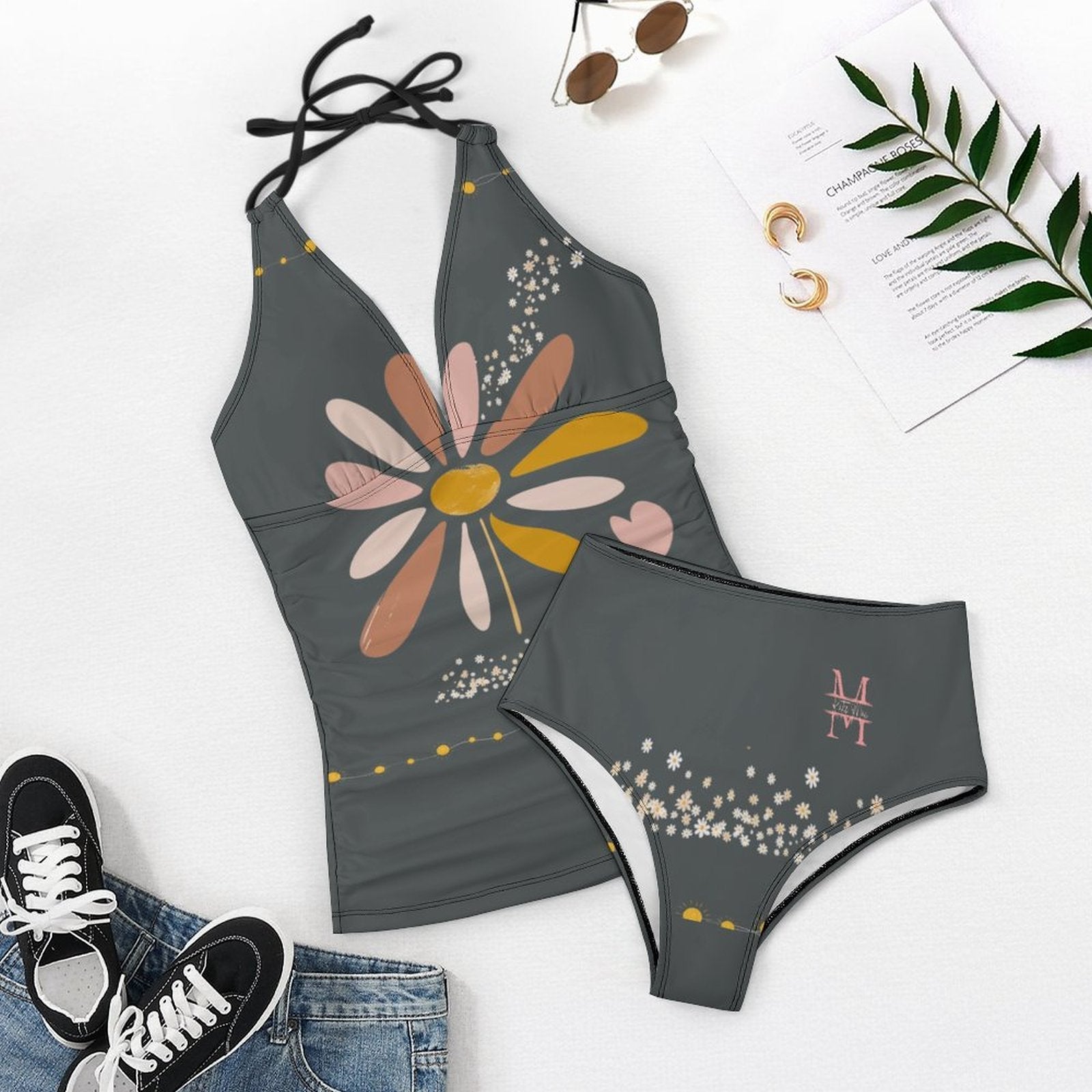 Featuring Katie Mac's 2-Piece Women's Halter Tankini