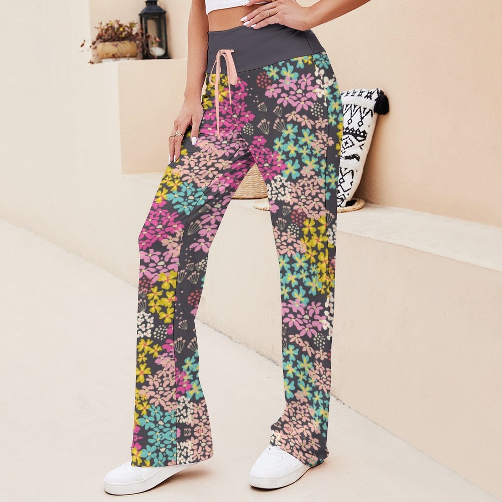 Personalized Drawstring Yoga PantsxP with Straight Baggy (All-Over Printing)