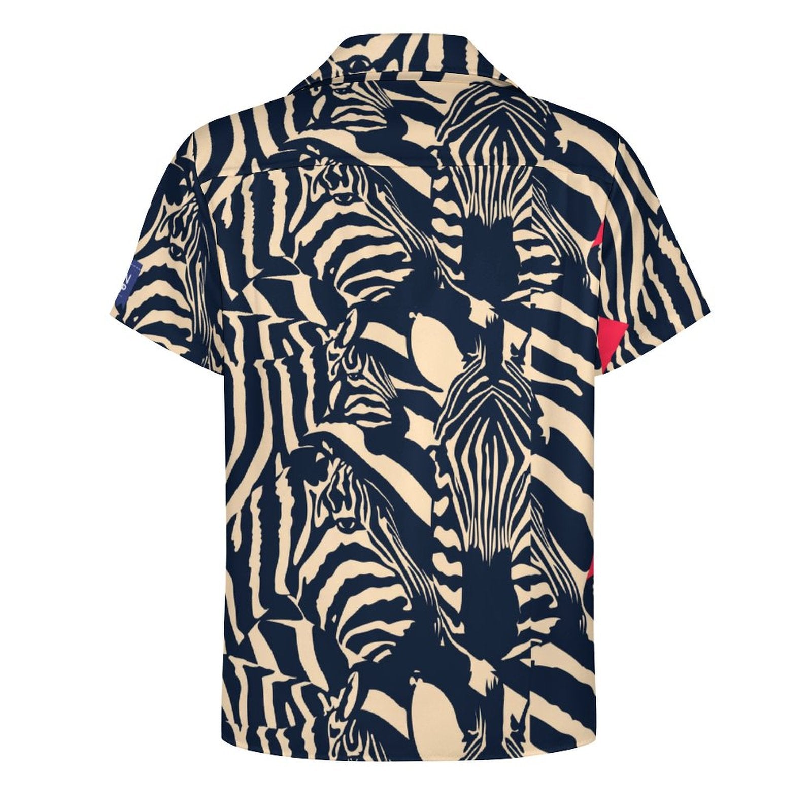 Cool Dad Collection: Men’s Zebra Short Sleeve Button Down Shirt with Cuban Collar