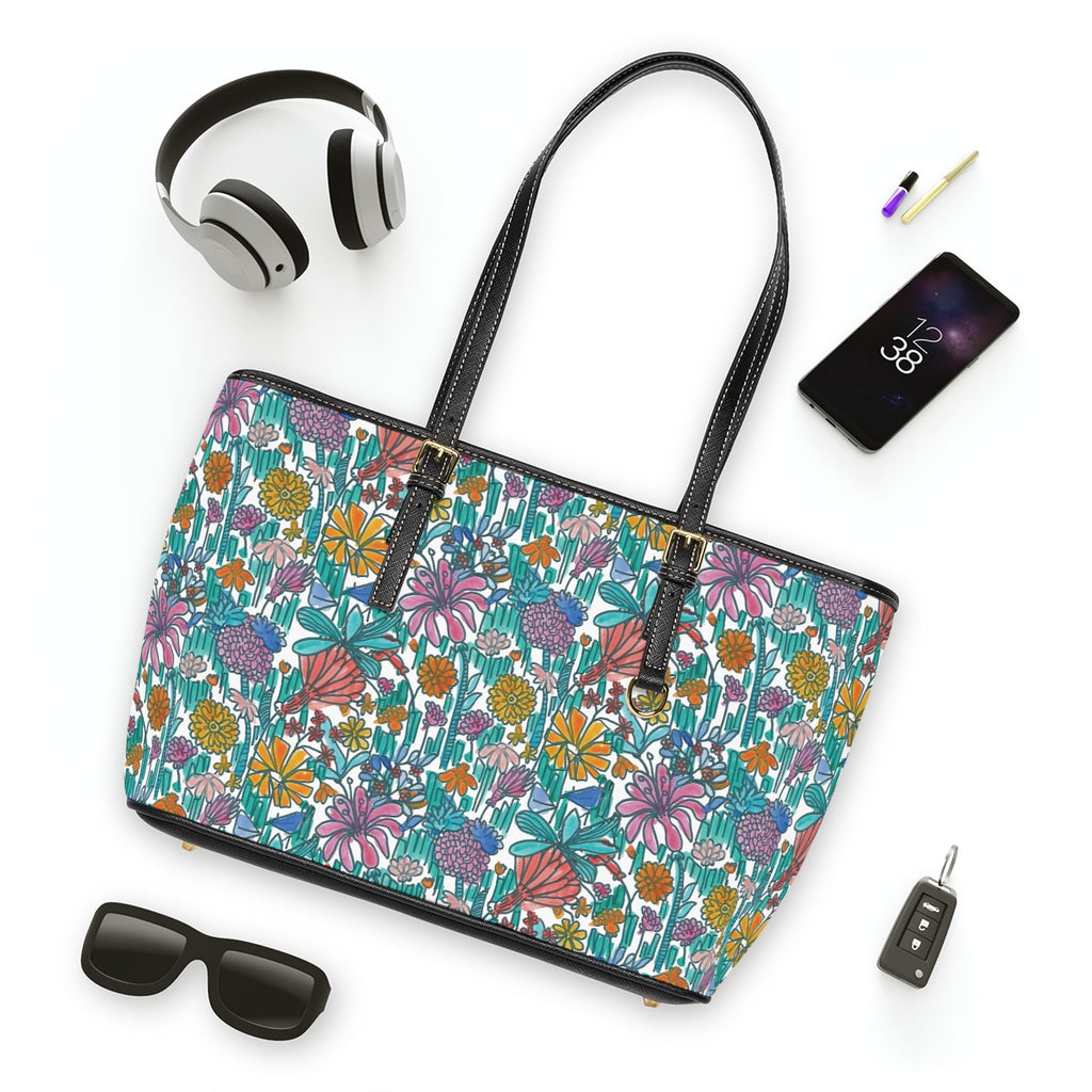 Scene Stealer Garden PU Leather Shoulder Tote