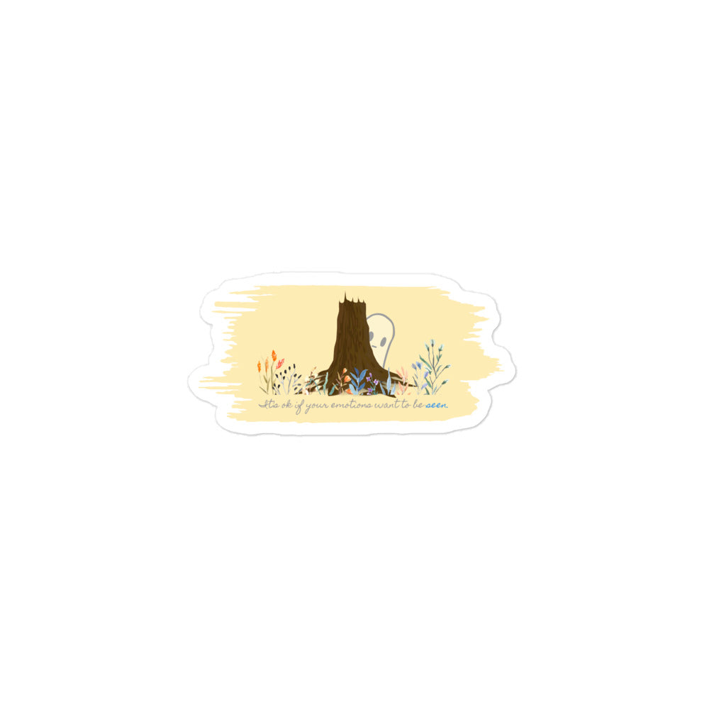 Invisible Ghost 'Emotions Seen' Affirmation Sticker