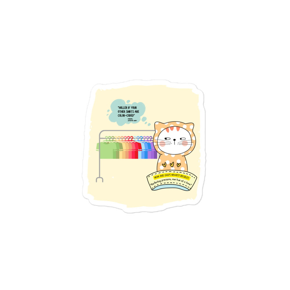 Autistic Andy 'Color-Coded' Humor Sticker