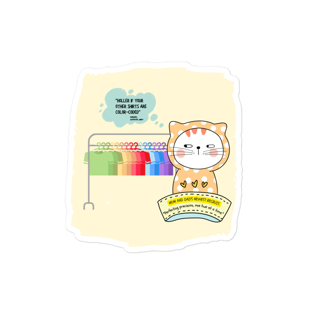 Autistic Andy 'Color-Coded' Humor Sticker