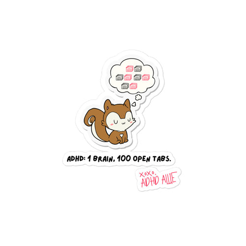 ADHD Allie '100 Open Tabs' Sticker