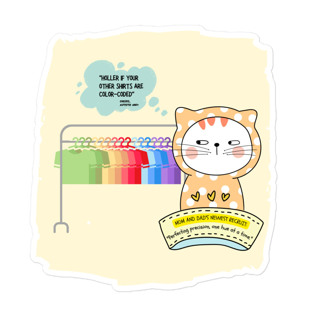 Autistic Andy 'Color-Coded' Humor Sticker