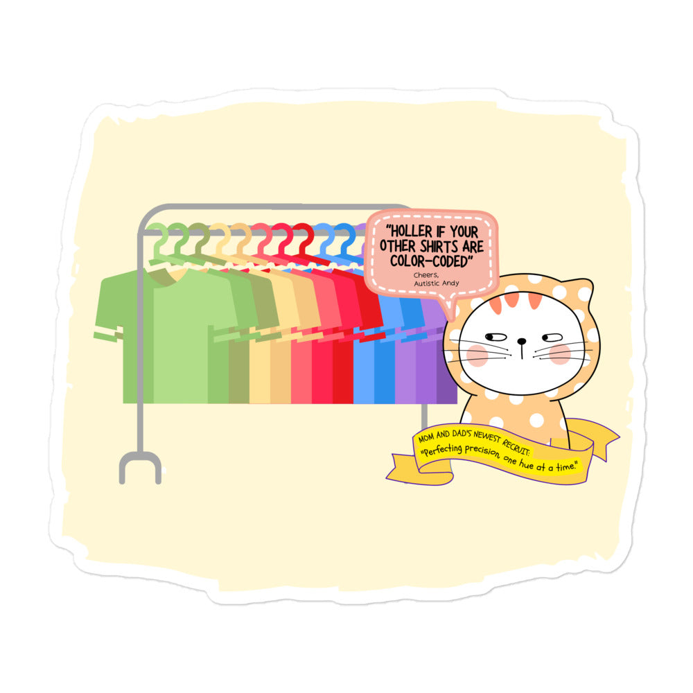 Autistic Andy 'Color-Coded' Humor Sticker