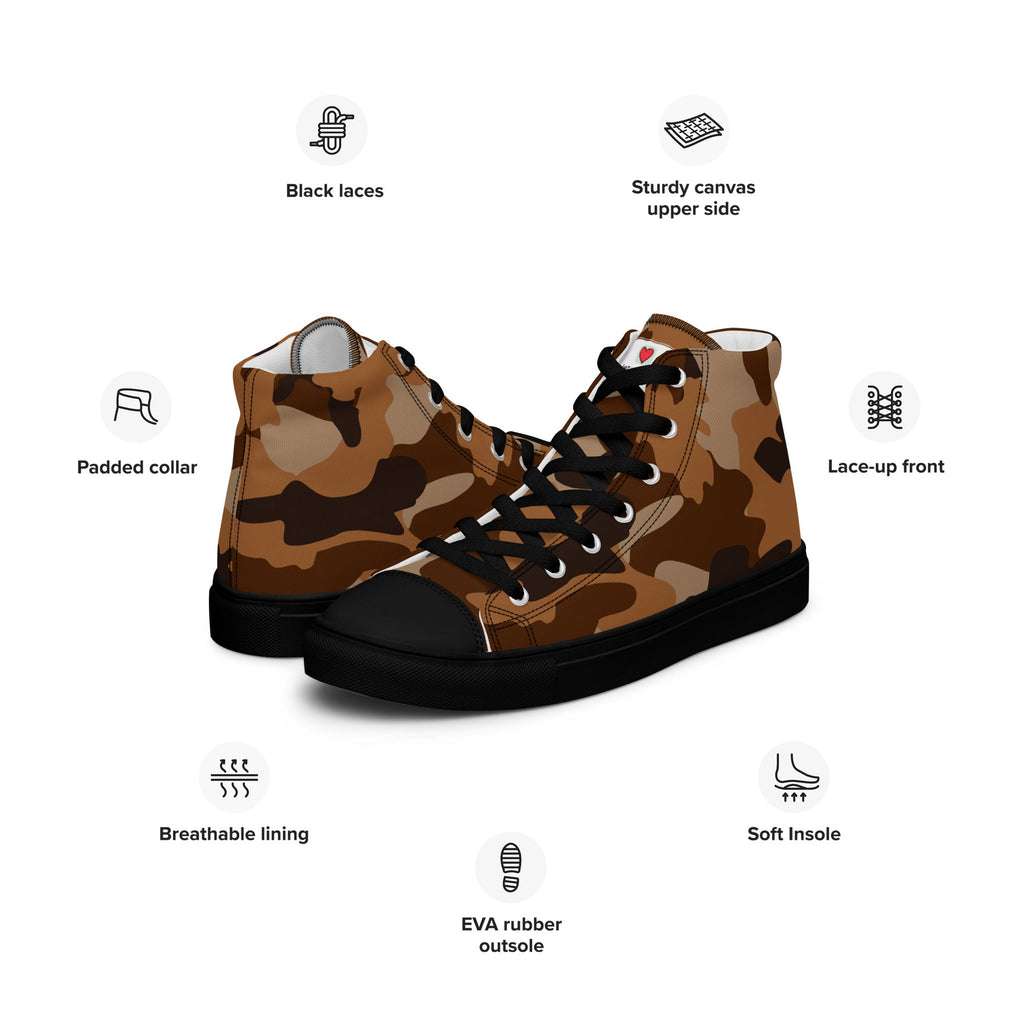 Army Enthusiast Men's High-Top Camouflage Sneakers