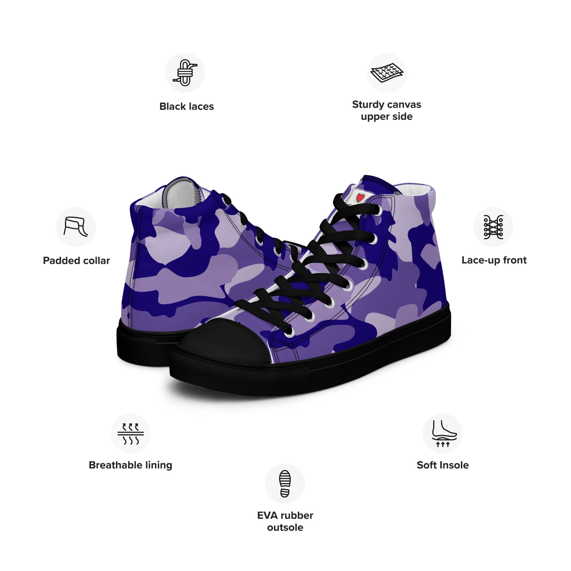 Army Enthusiast Men's High-Top Camouflage Sneakers