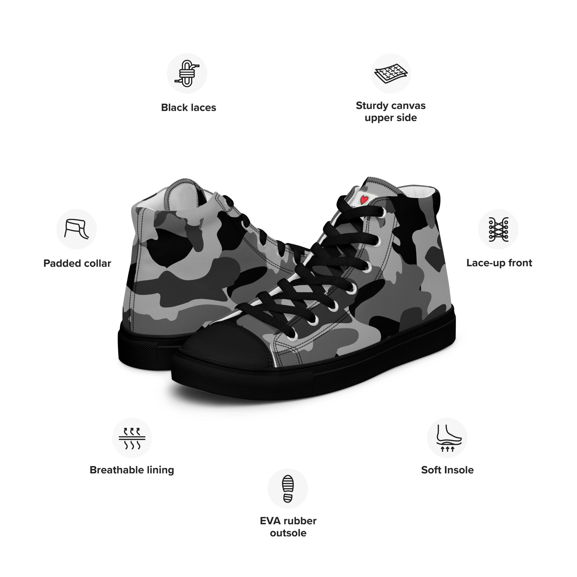 Army Enthusiast Men's High-Top Camouflage Sneakers