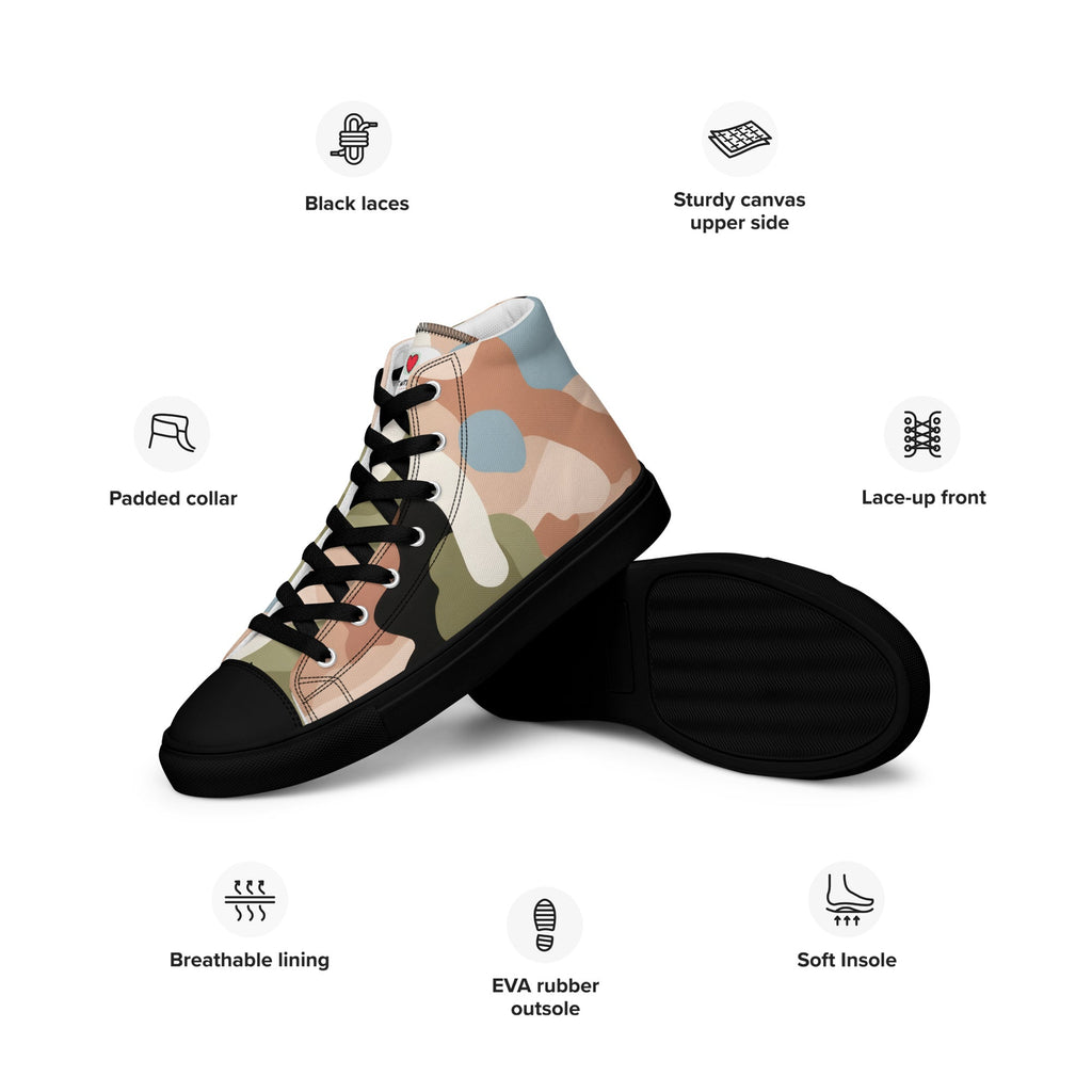Army Enthusiast Men's High-Top Camouflage Sneakers