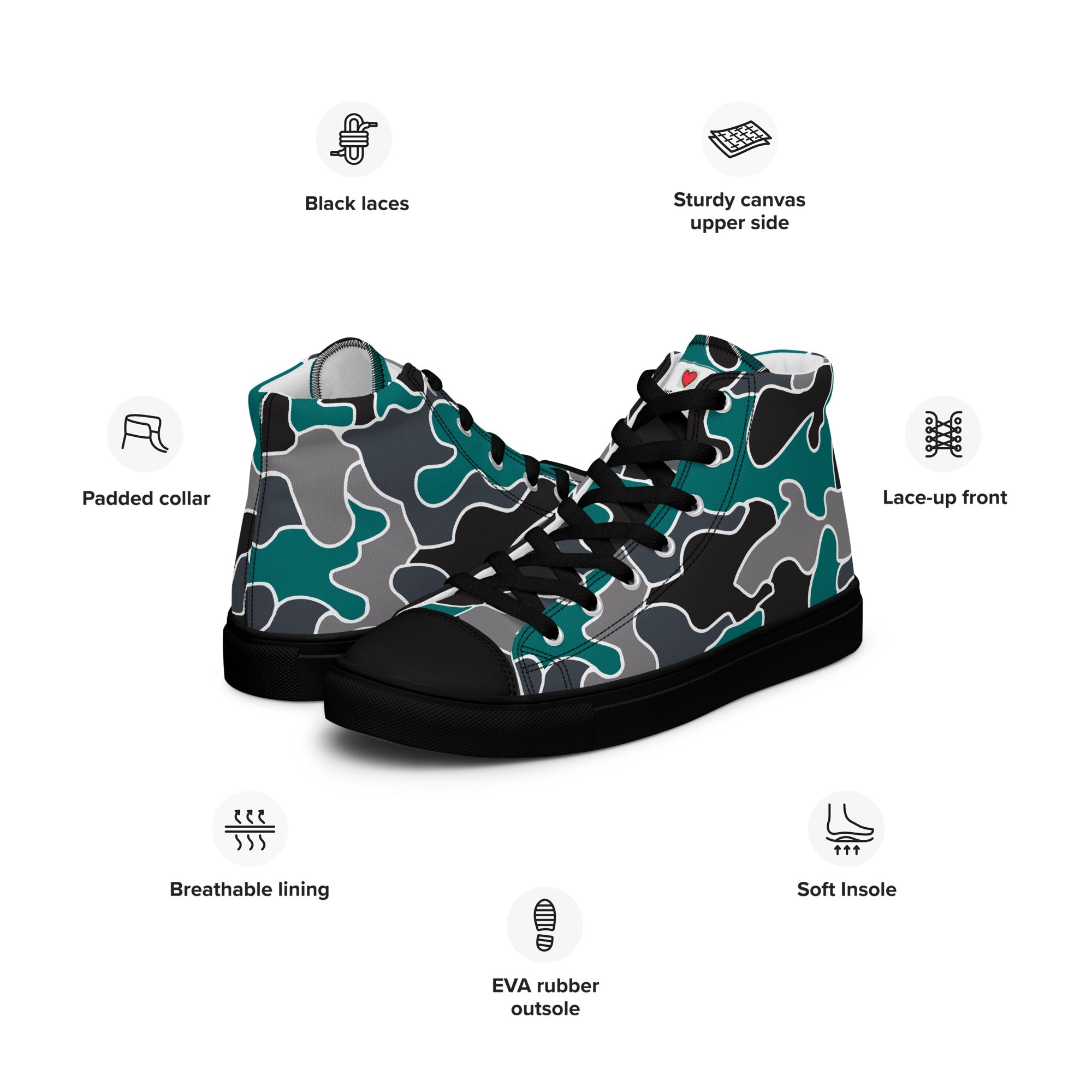Army Enthusiast Men's High-Top Camouflage Sneakers