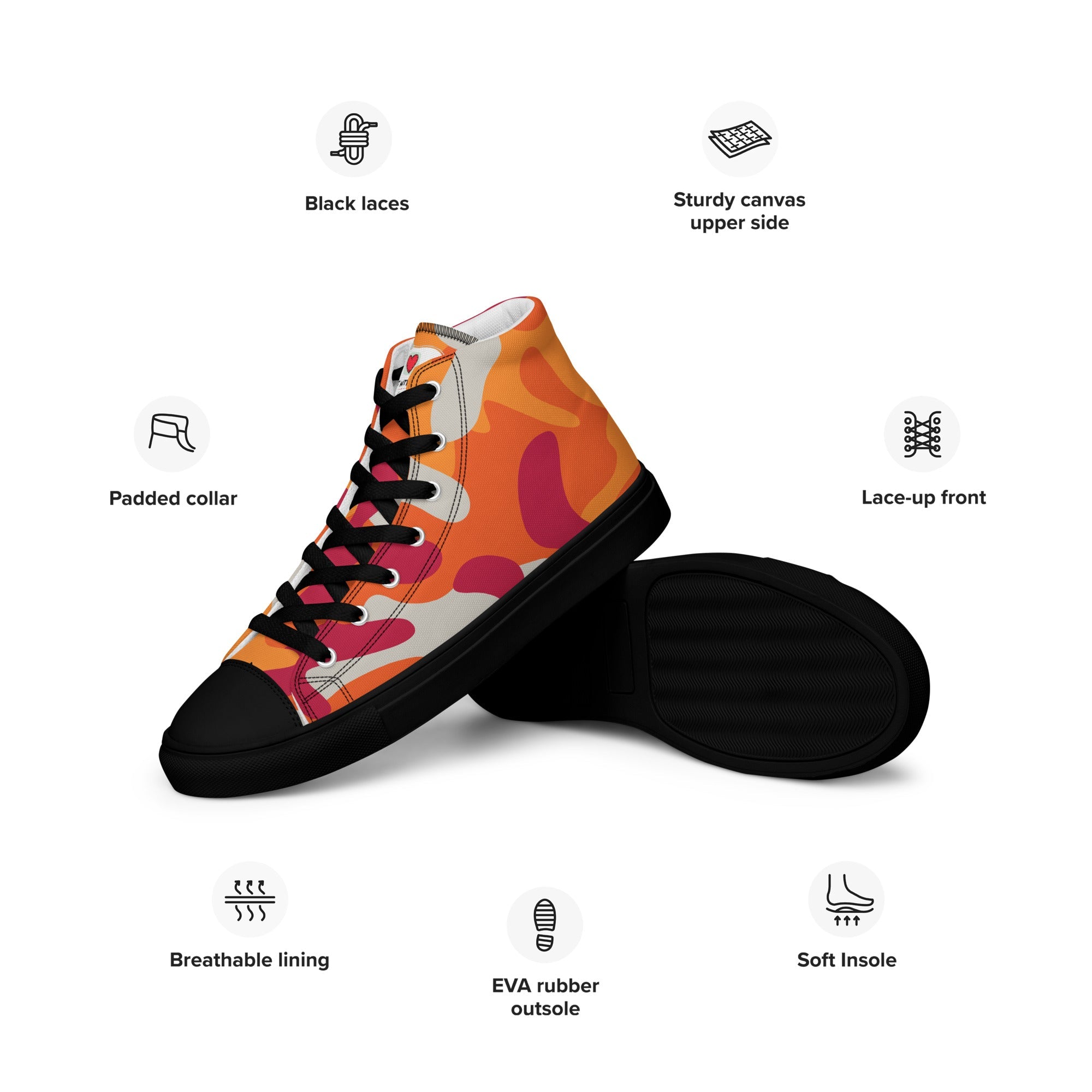 Army Enthusiast Men's High-Top Camouflage Sneakers