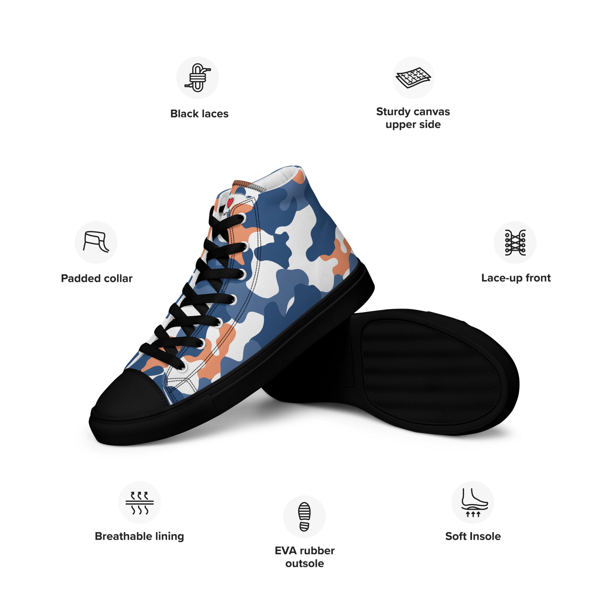 Army Enthusiast Men's High-Top Camouflage Sneakers